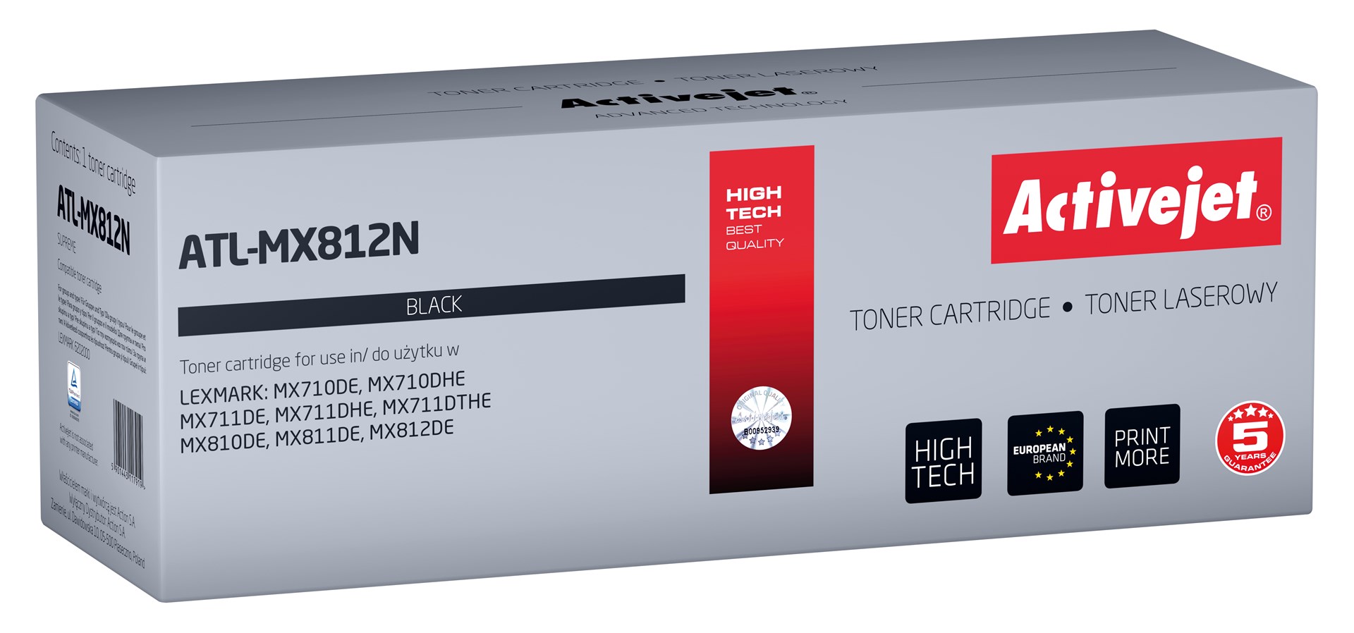 Toner ACTIVEJET ATL-MX812N (Zamjena za Lexmark 62D2000, Supreme, 6000 stranica, crna)-0