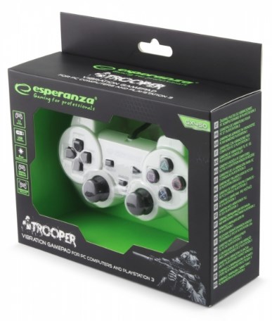 Igraći kontroler ESPERANZA EGG107W (USB 2.0, analogni/digitalni, za PC i Playstation 3, crno-bijeli)-2