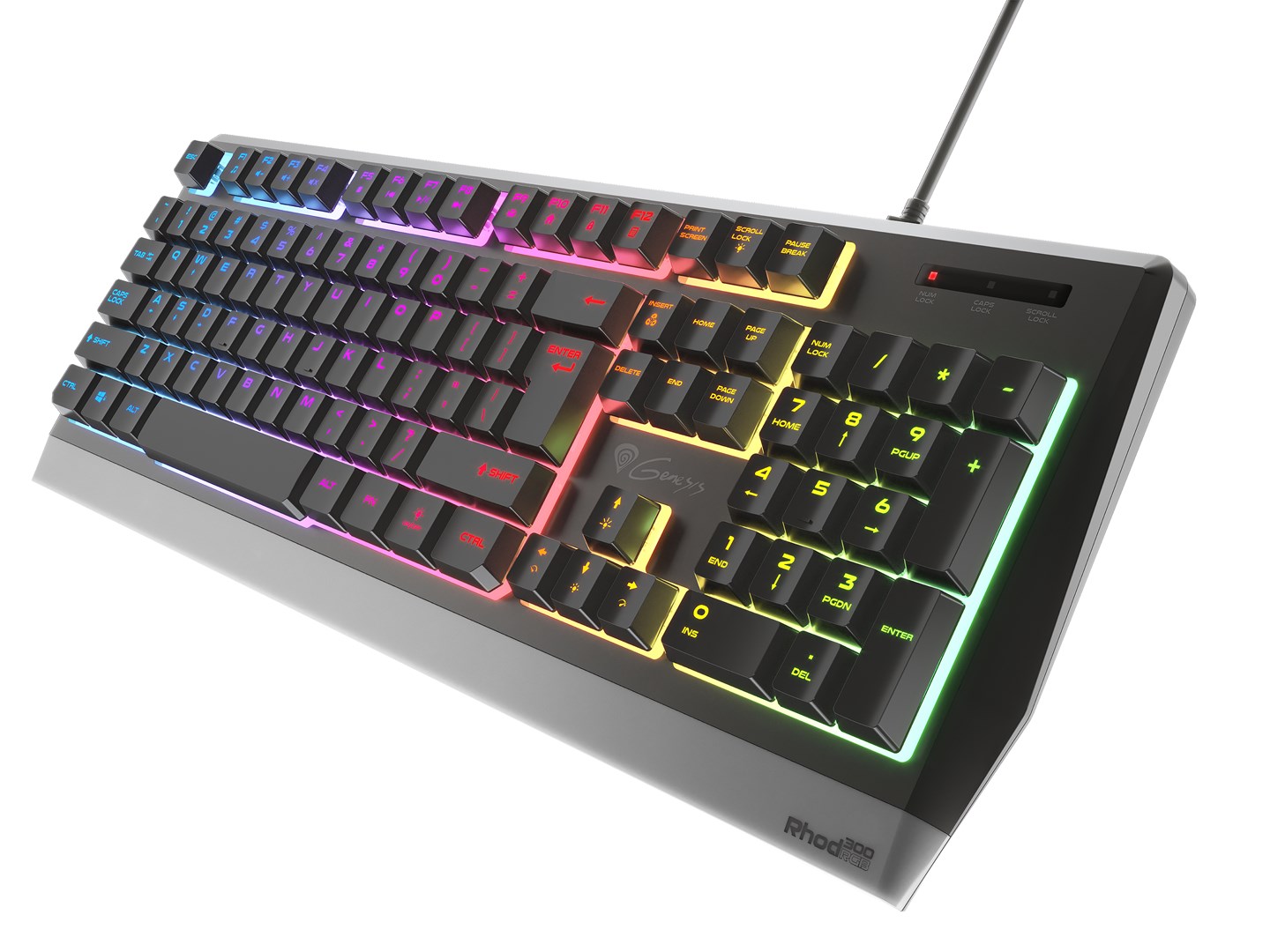 Tipkovnica GENESIS Rhod 300 (RGB LED pozadinsko osvjetljenje, USB, QWERTY, Engleski, Crna) – internacionalna non HR tipkovnica-5