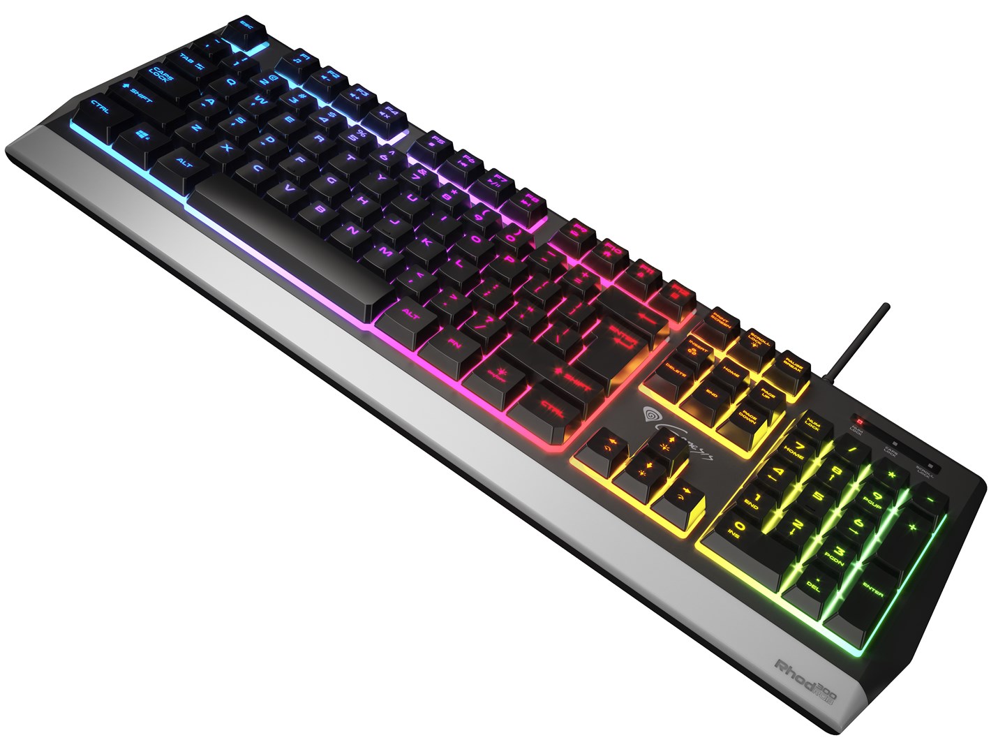 Tipkovnica GENESIS Rhod 300 (RGB LED pozadinsko osvjetljenje, USB, QWERTY, Engleski, Crna) – internacionalna non HR tipkovnica-3