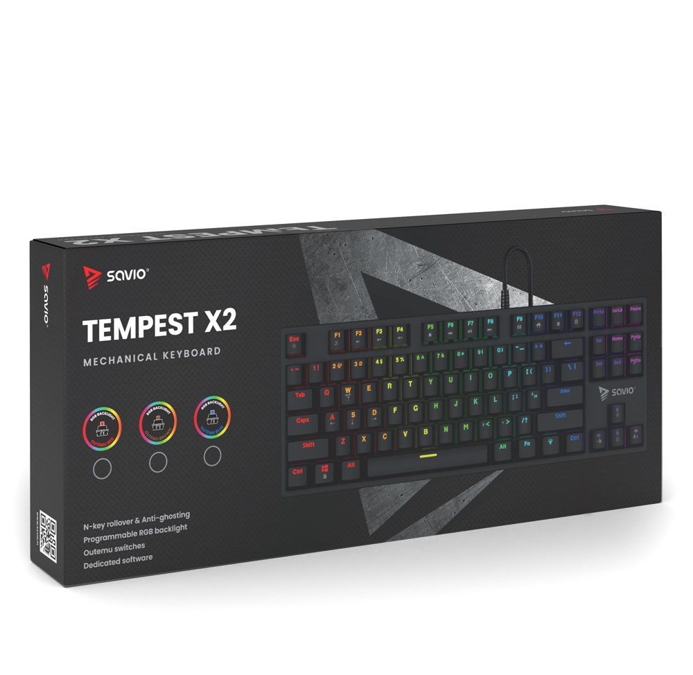 Mehanička tipkovnica SAVIO Tempest x2 RGB (Outemu BLUE, mehanička, RGB osvjetljenje)-3