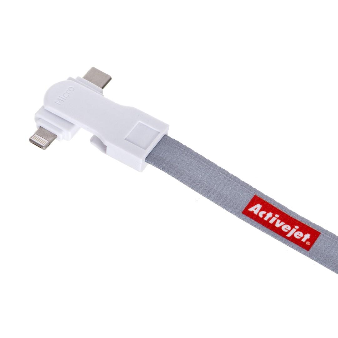 Kabel za punjenje 3u1, ACTIVEJET, Smycz z przewodem do ładowania 3w1 (za telefon)-2