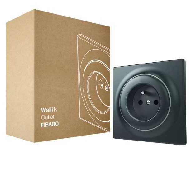 Utikač FIBARO Walli Outlet N typ E antracyt FGWSONE-011-8 (antracit)-1