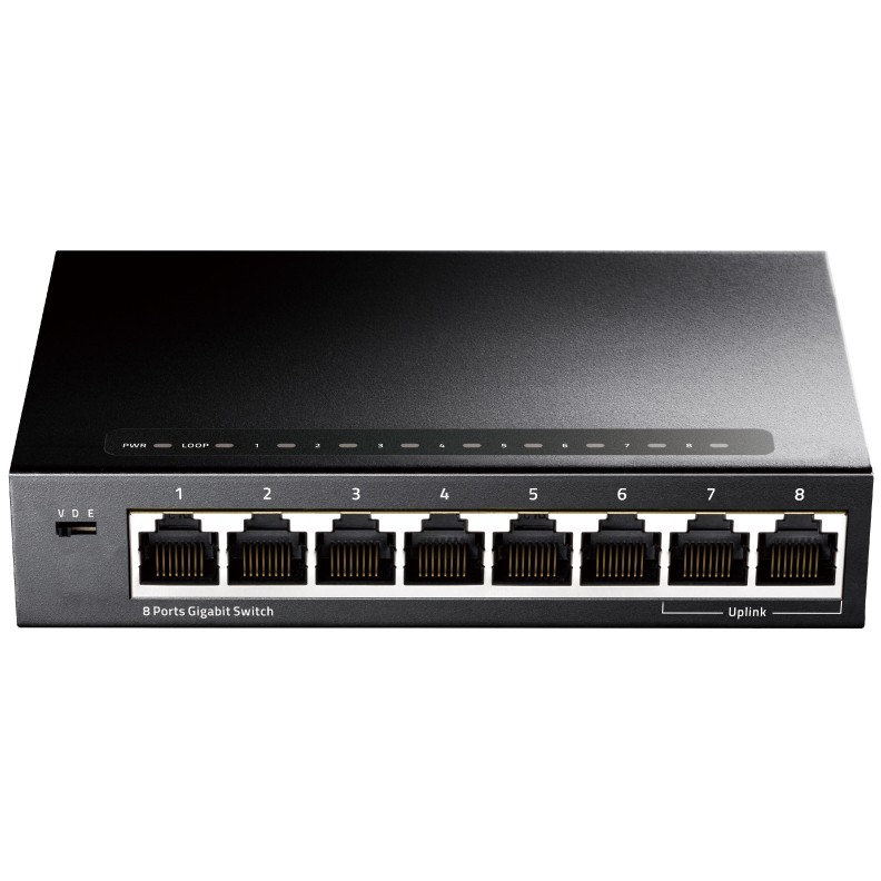 Mrežni prekidač CUDY model GS108 (Gigabit Ethernet 10/100/1000, Crna)