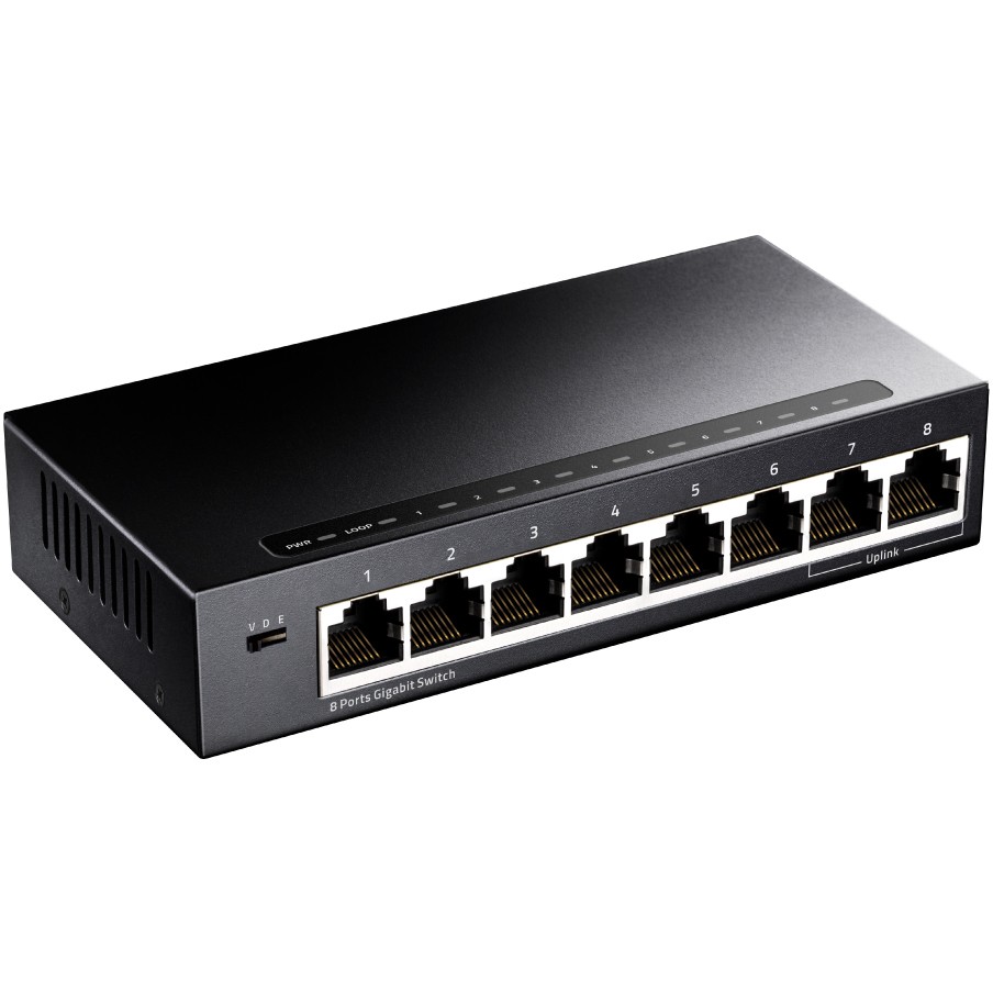 Mrežni prekidač CUDY model GS108 (Gigabit Ethernet 10/100/1000, Crna)-1