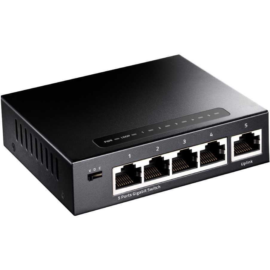 Mrežni prekidač CUDY GS105 (Gigabit Ethernet 10/100/1000, crna)-1