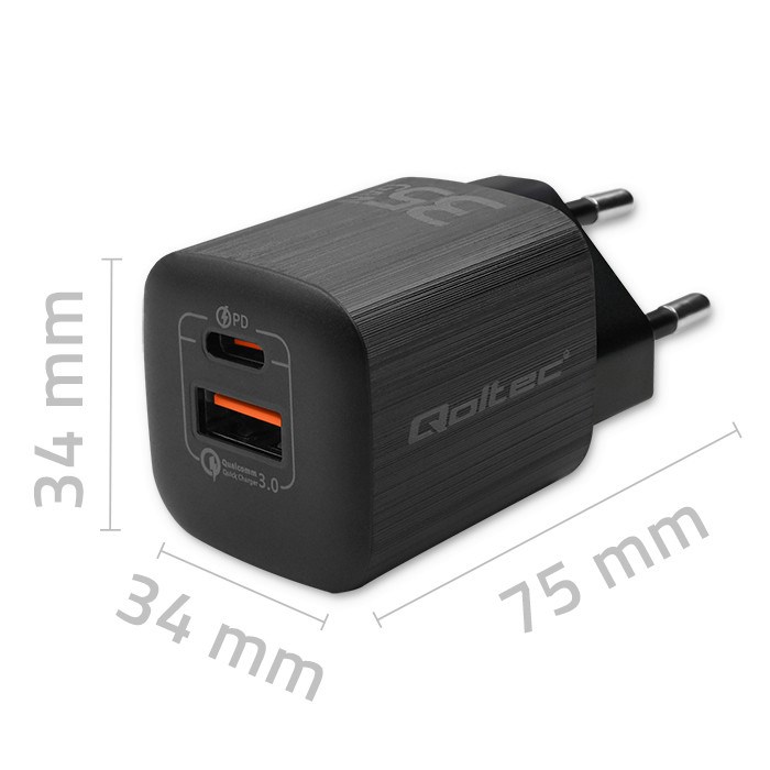 Punjač QOLTEC 50764 za mobilne uređaje, prijenosne konzole, power bank, pametne telefone, pametne satove, tablete crna boja-3