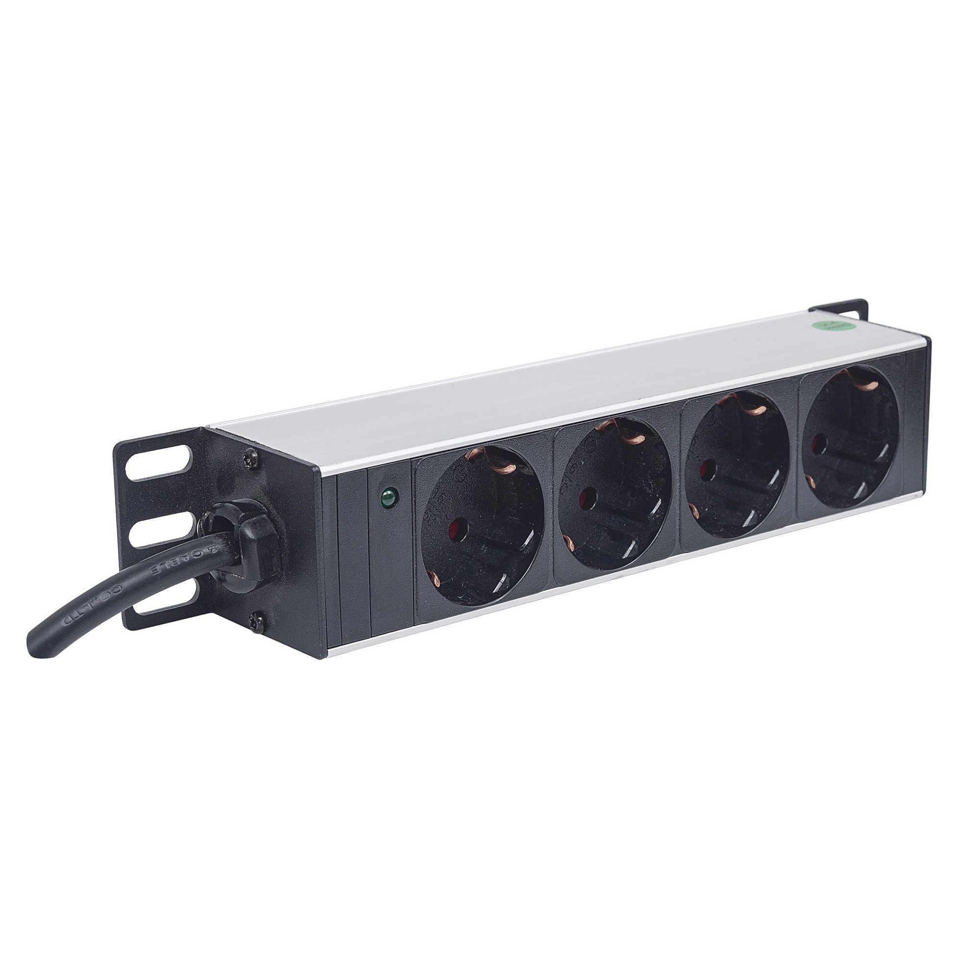 Intellinet 10" 1U Rackmount 4-Way Power Strip (Njemački tip, bez zaštite od prenapona, kabel 1.8m)-1