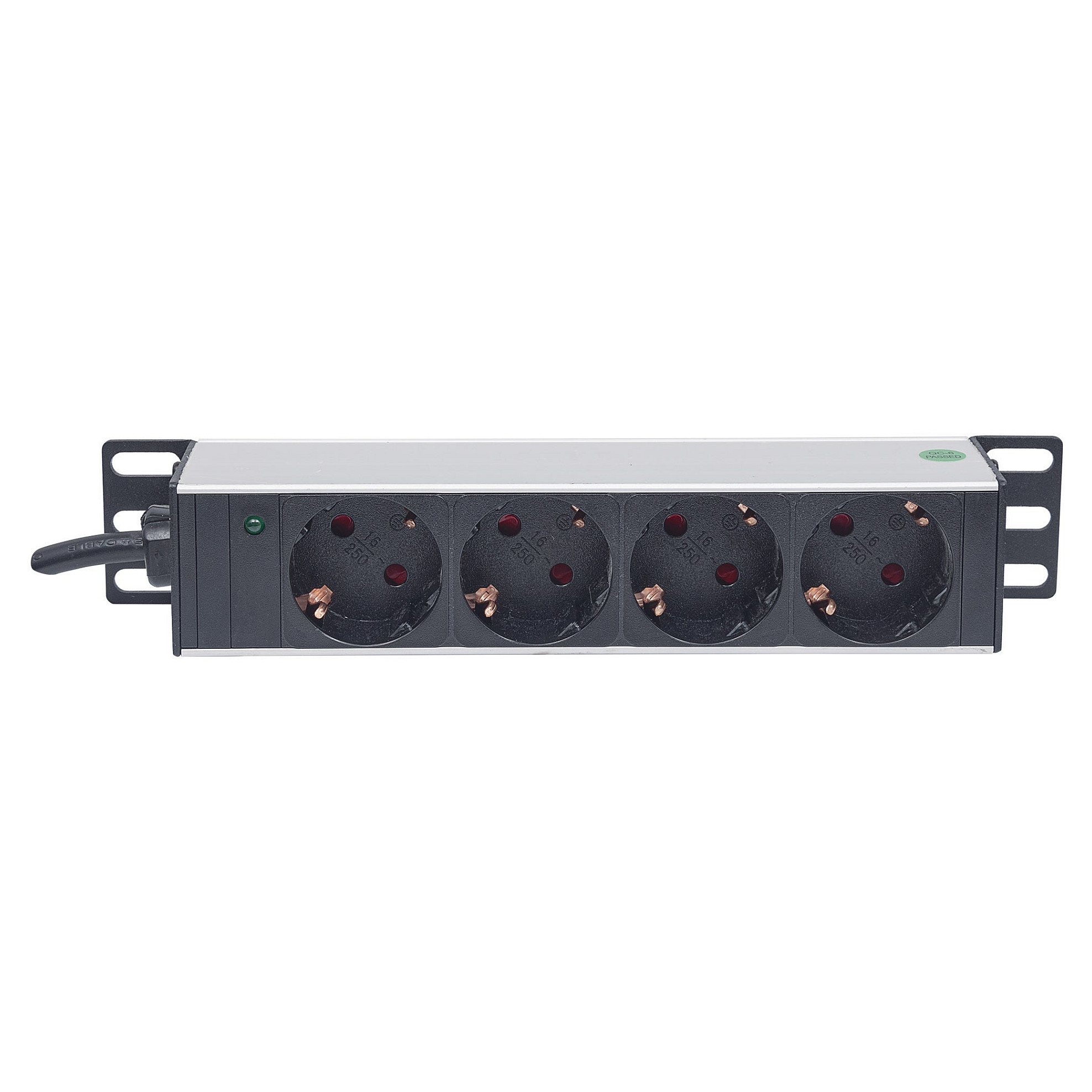 Intellinet 10" 1U Rackmount 4-Way Power Strip (Njemački tip, bez zaštite od prenapona, kabel 1.8m)-2