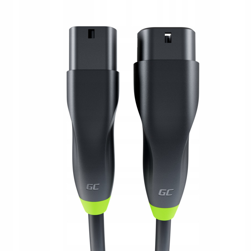 Kabel za punjenje električnih vozila GREEN CELL GC Snap Type 2 (11 kW, 5 m, 16 A, crni)-0