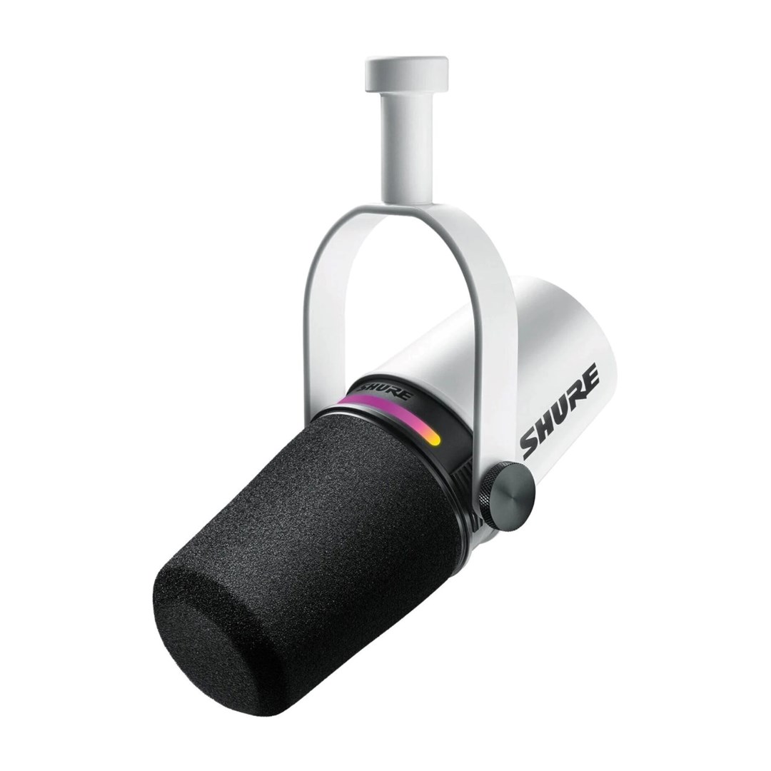Govornički/vokalni mikrofon SHURE MV7+-W (s XLR/USB-C konektorom, bijeli, dinamički, 50 - 16000 Hz, -55 dB)