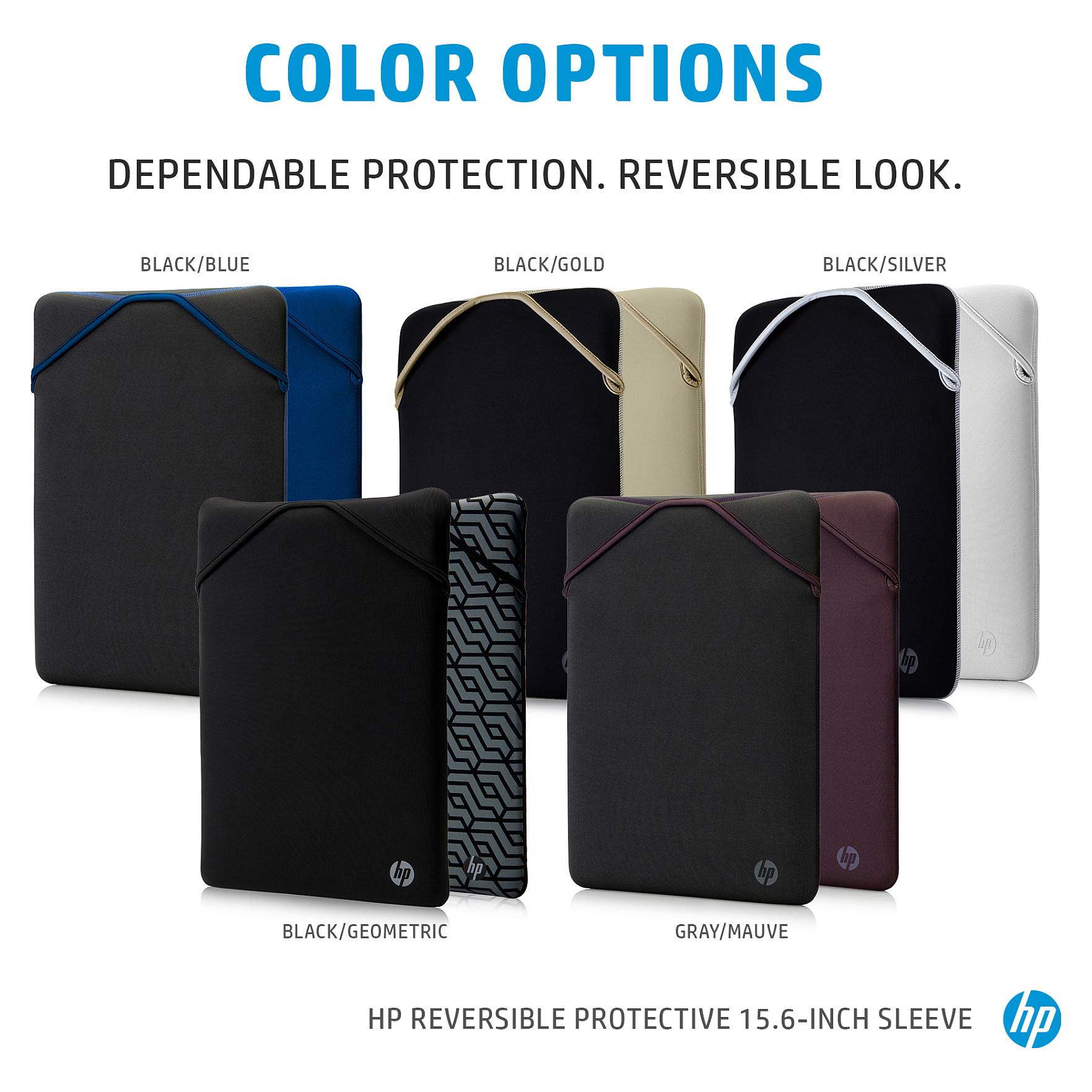 Zaštitna futrola HP Reversible Protective (15.6", reverzibilna, plava/crna)-2