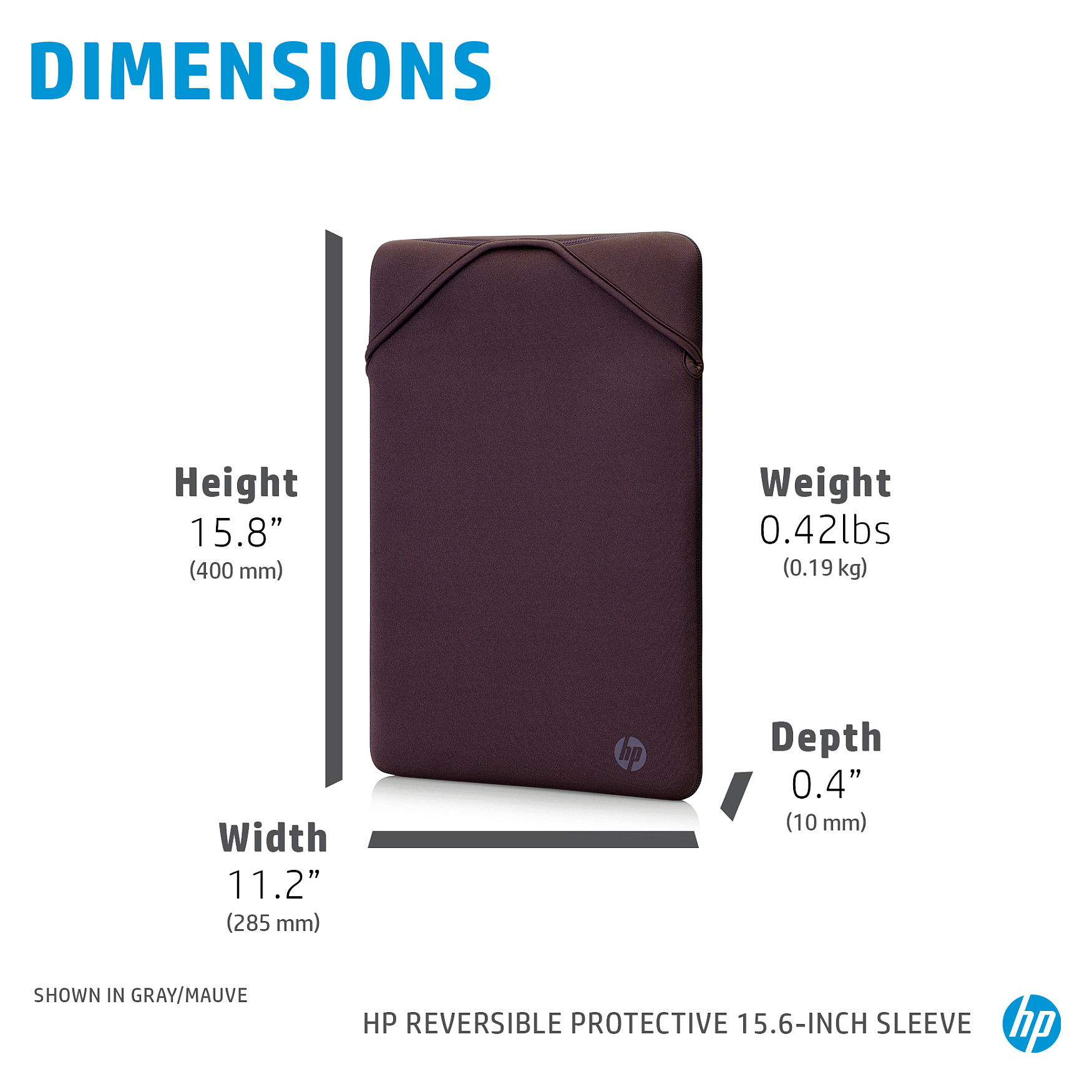 Zaštitna futrola HP Reversible Protective (15.6", reverzibilna, plava/crna)-3