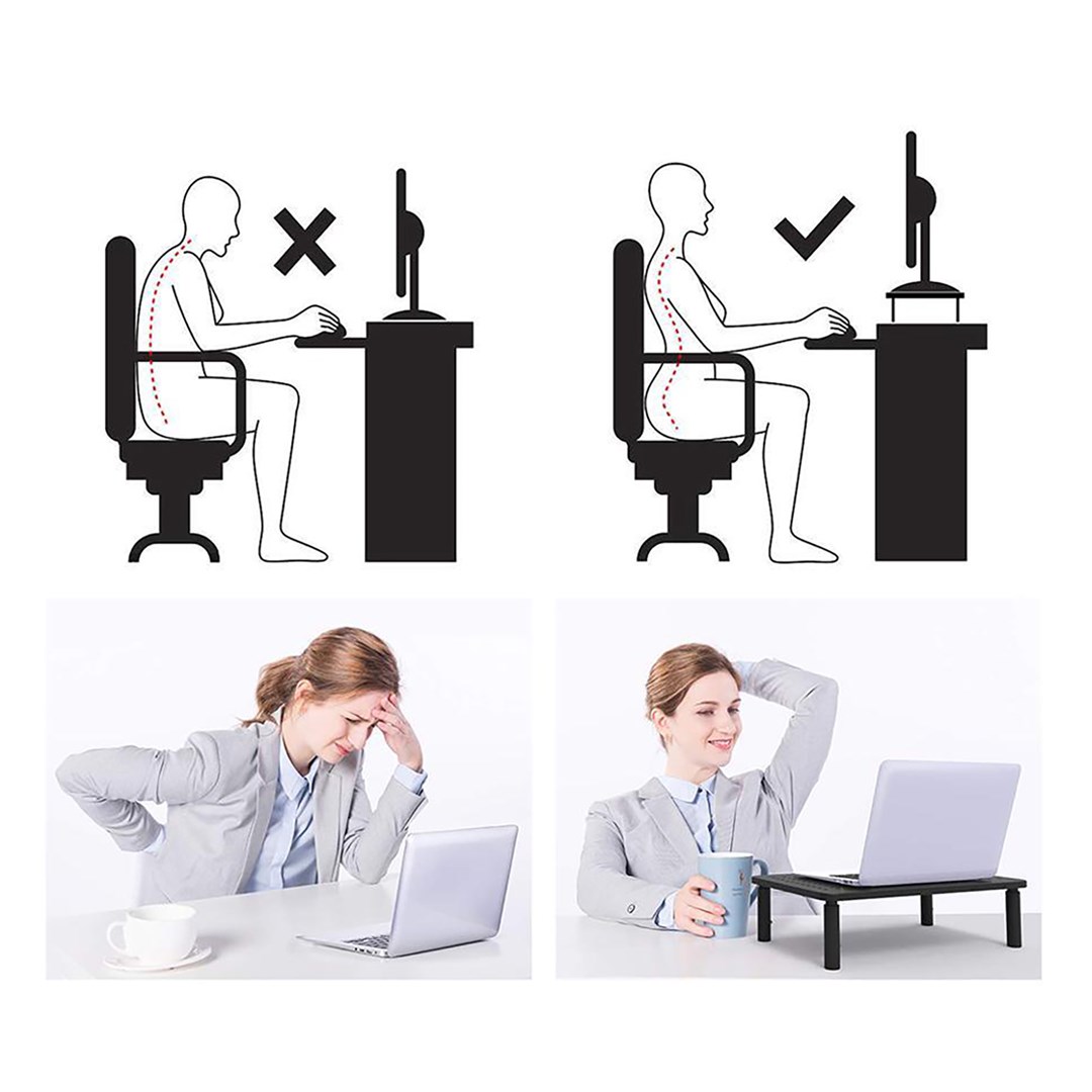 Stalak za monitor i laptop MACLEAN MC-946 (13" - 32", 3 razine visine, ladica, do 20 kg, crna boja)