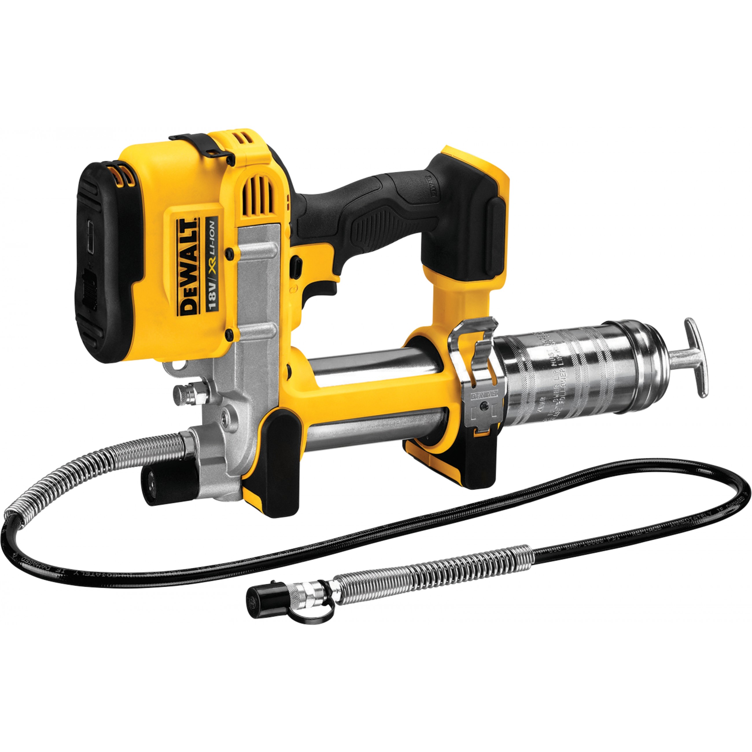 Bežična mazalica DEWALT DCGG571NK (Kapacitet spremnika 453 g, LED svjetlo, Žuta/Srebrna)-0
