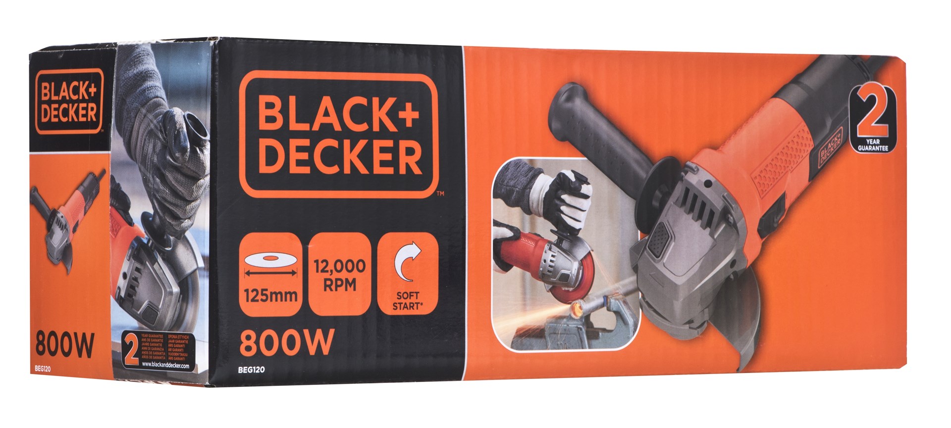 Kutna brusilica BLACK+DECKER BEG120-QS (800 W, promjer diska 125 mm)-7