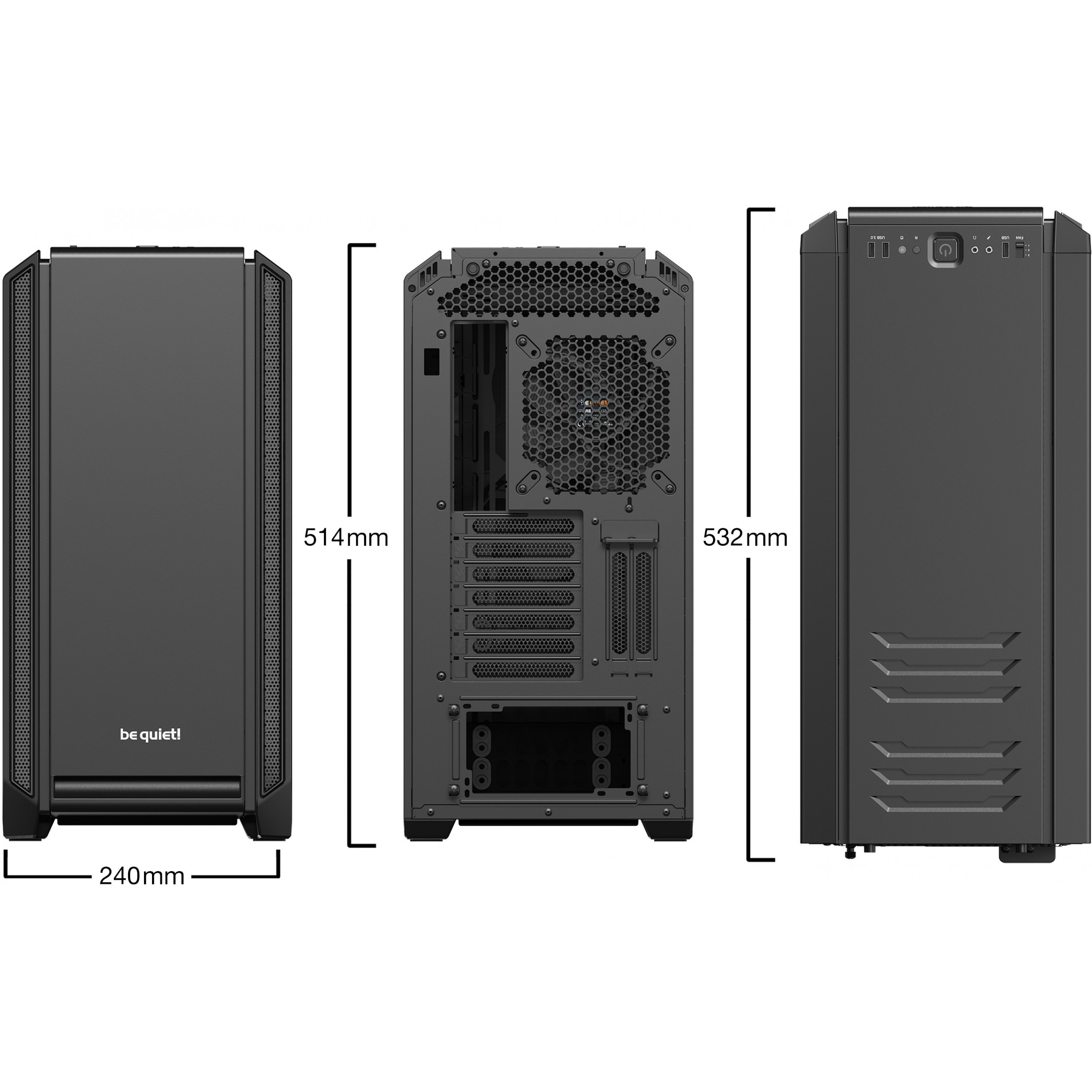 Računalno kućište BE QUIET! Silent Base 601 Window Midi Tower Black (prozor na boku, crna)-1