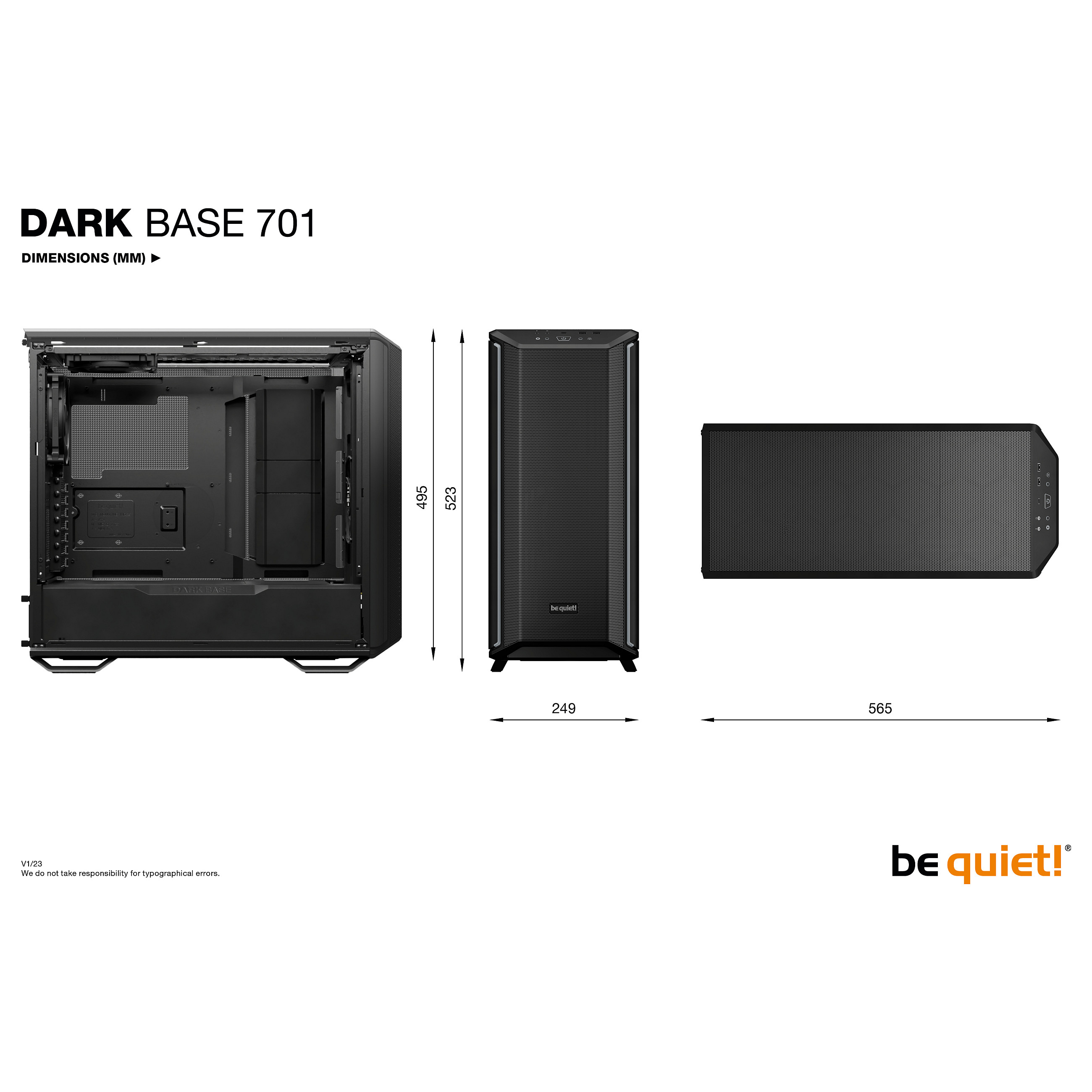 Kućište za računalo BE QUIET! Dark Base 701 (Crna)-11