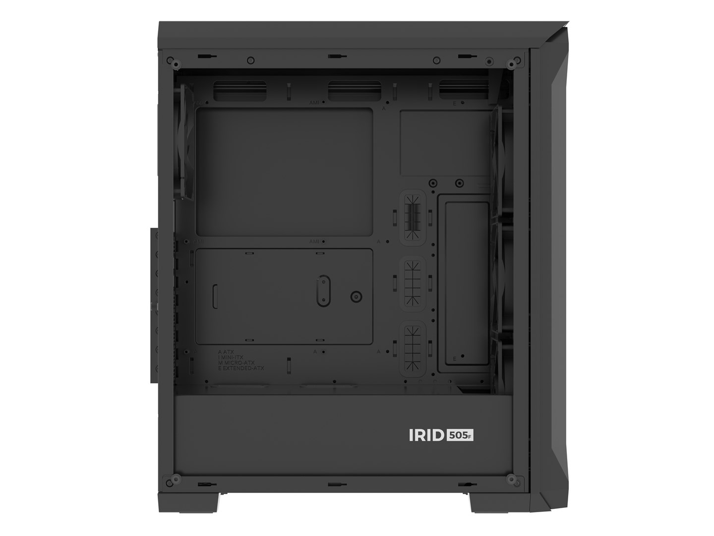 PC kućište GENESIS Irid 505F Midi Tower Black (3x 120 mm prednji ventilatori, 2x 120 mm gornji ventilatori, podržava ATX, micro ATX, Mini-ITX matične ploče, težina 7.1 kg)-5