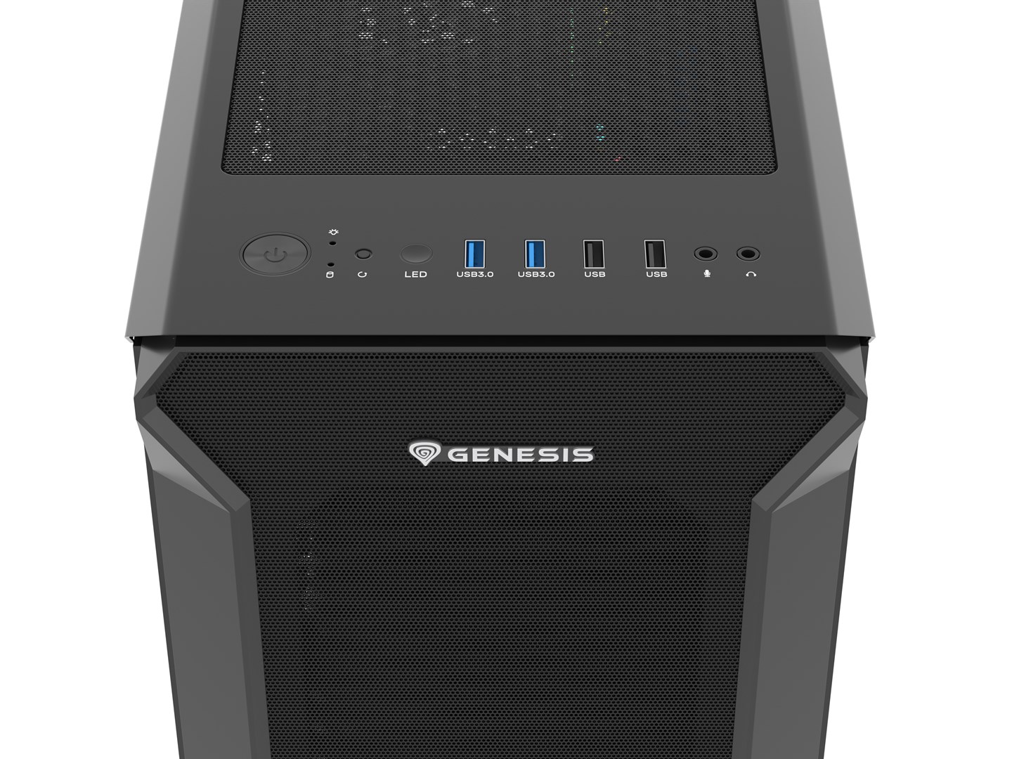 PC kućište GENESIS Irid 505F Midi Tower Black (3x 120 mm prednji ventilatori, 2x 120 mm gornji ventilatori, podržava ATX, micro ATX, Mini-ITX matične ploče, težina 7.1 kg)-1
