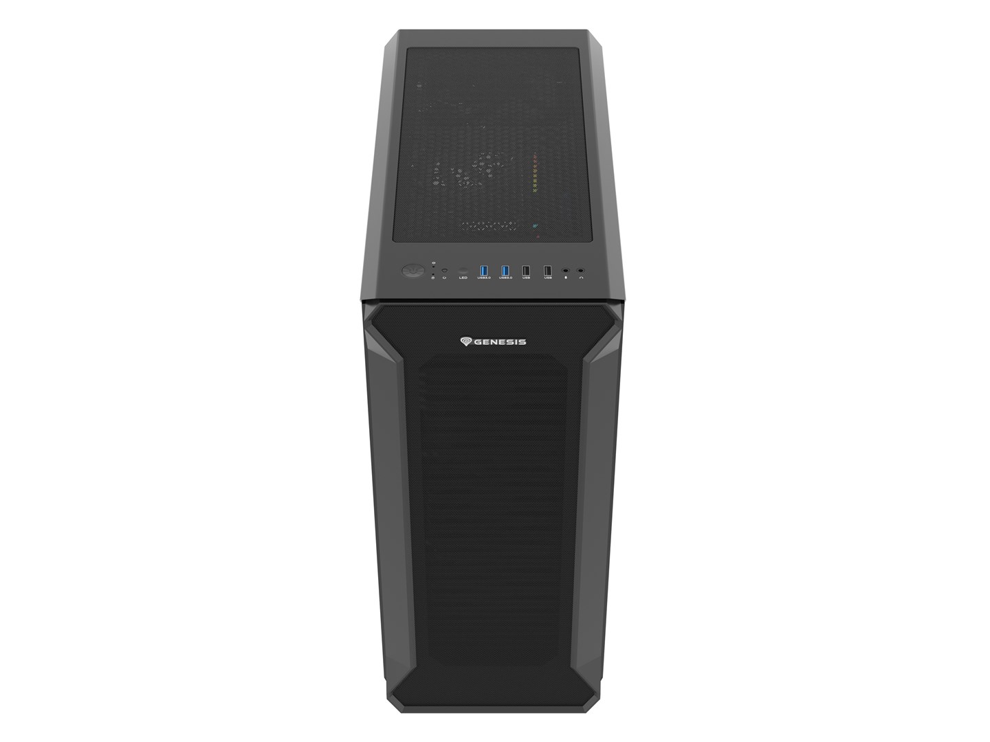 PC kućište GENESIS Irid 505F Midi Tower Black (3x 120 mm prednji ventilatori, 2x 120 mm gornji ventilatori, podržava ATX, micro ATX, Mini-ITX matične ploče, težina 7.1 kg)-11