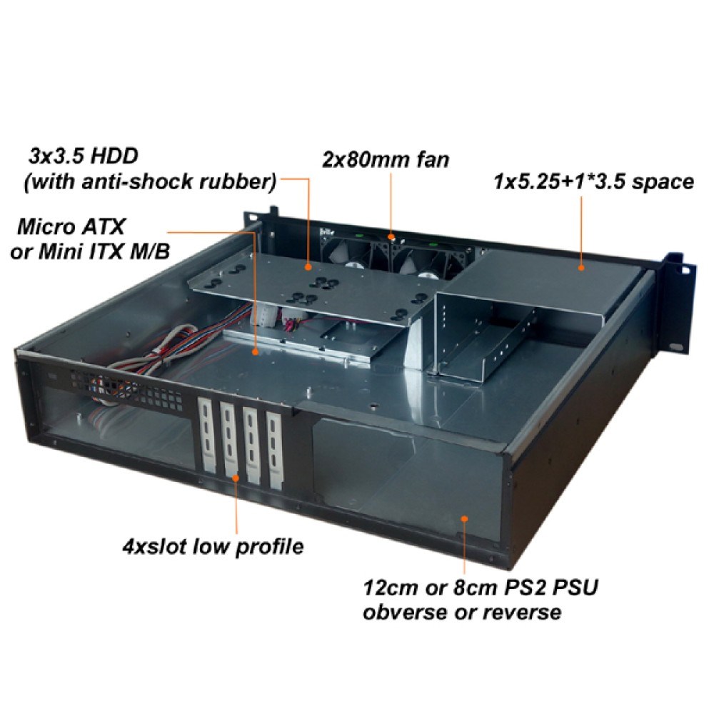 Računalni kućište TECHLY I-CASE IPC-240L Rack Crno-3