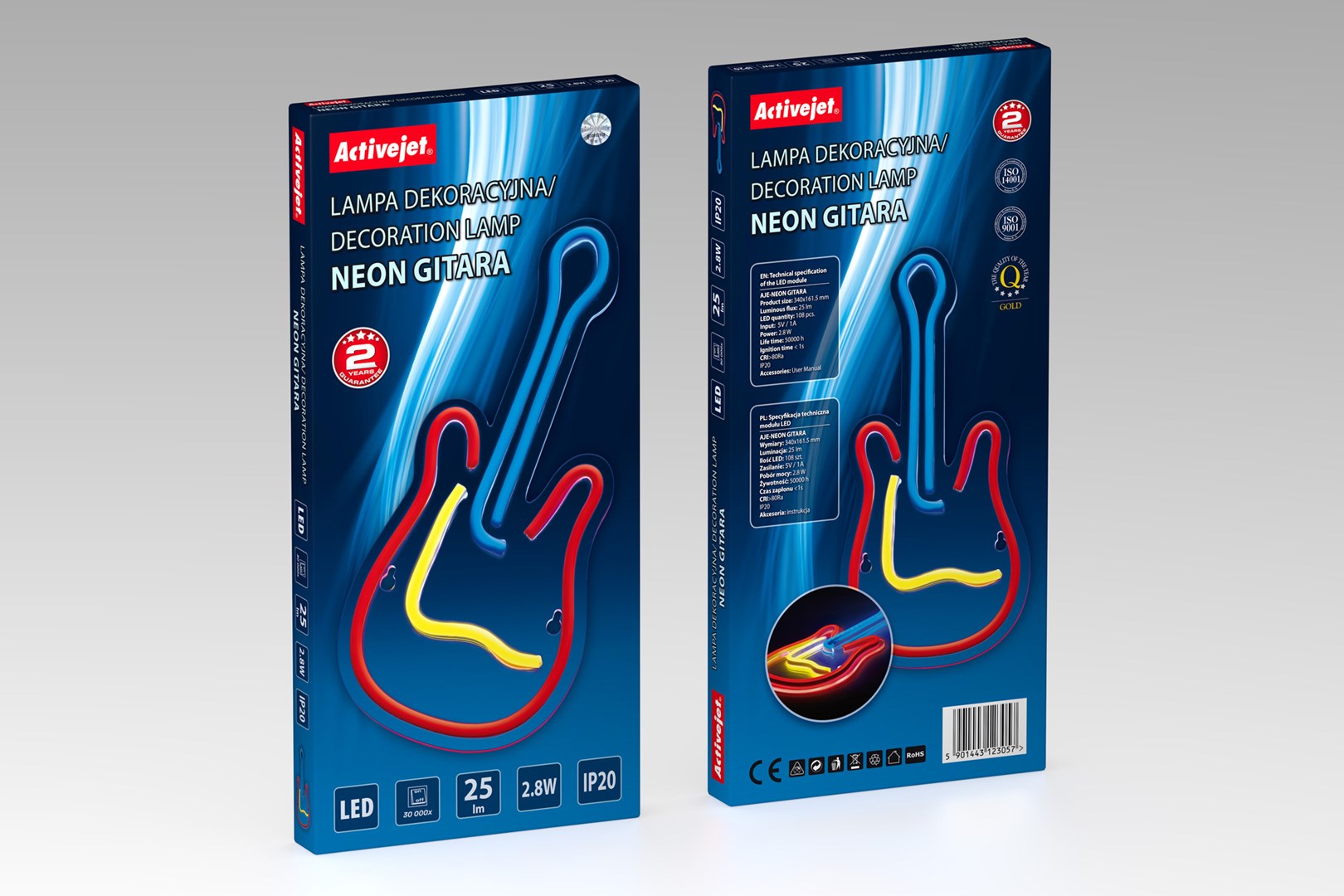 Neonska LED gitara ACTIVEJET AJE-NEON GUITAR (neon svjetlo, oblik gitare, multicolor)-4