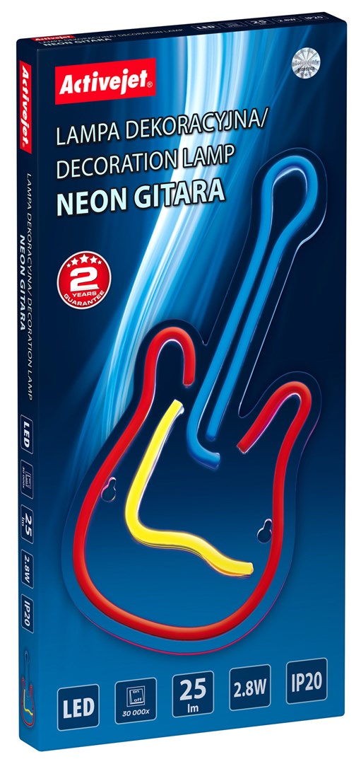 Neonska LED gitara ACTIVEJET AJE-NEON GUITAR (neon svjetlo, oblik gitare, multicolor)-3
