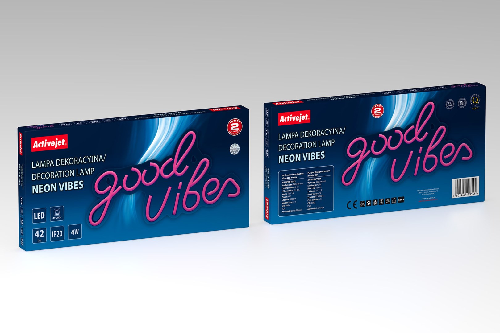 Neonski znak ACTIVEJET AJE-NEON VIBES LED (USB napajanje, višebojni, za unutarnju upotrebu)-4