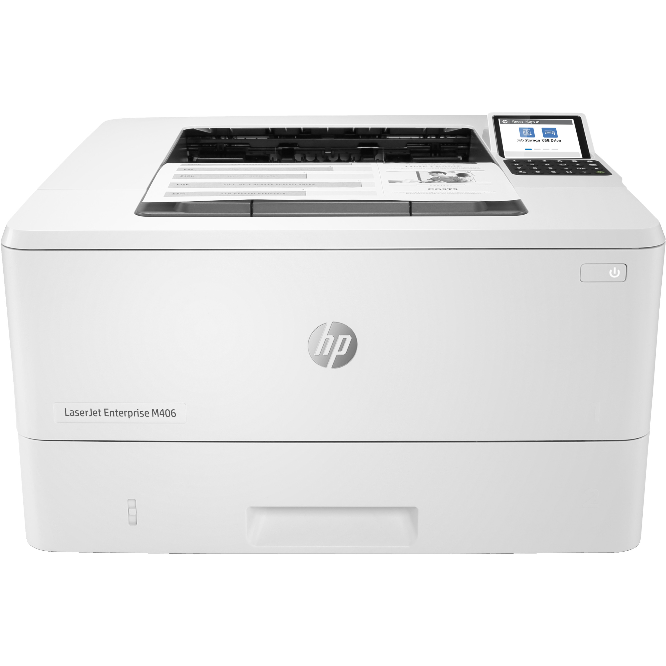 HP LaserJet Enterprise M406dn, Black and white, Printer for Business, Print, Compact Size; Strong Security; Two-sided printing; Energy Efficient; Front-facing USB printing-0