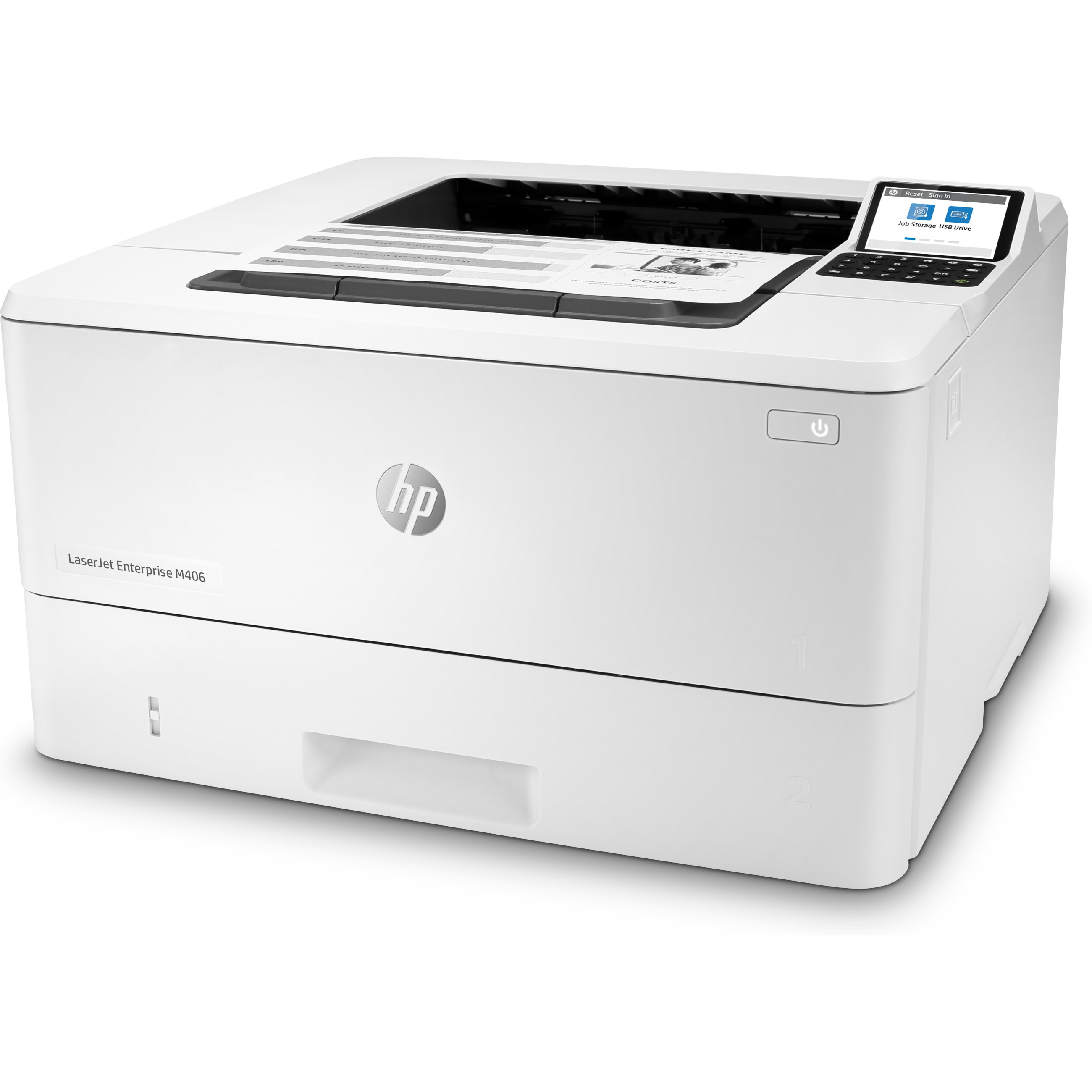 HP LaserJet Enterprise M406dn, Black and white, Printer for Business, Print, Compact Size; Strong Security; Two-sided printing; Energy Efficient; Front-facing USB printing-1