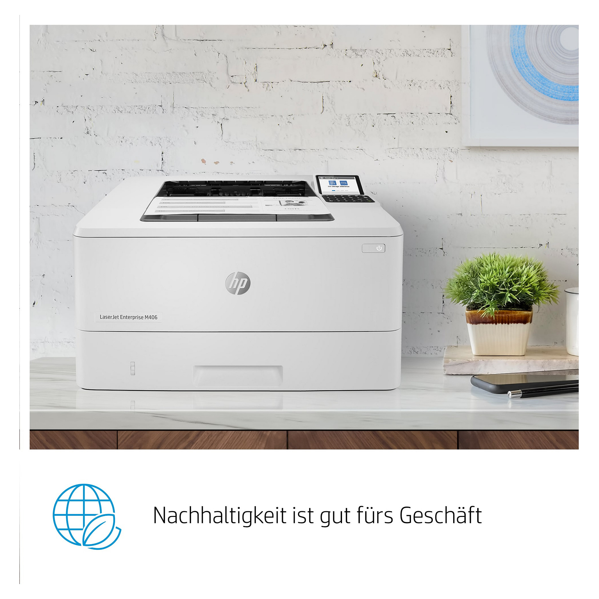 HP LaserJet Enterprise M406dn, Black and white, Printer for Business, Print, Compact Size; Strong Security; Two-sided printing; Energy Efficient; Front-facing USB printing-7