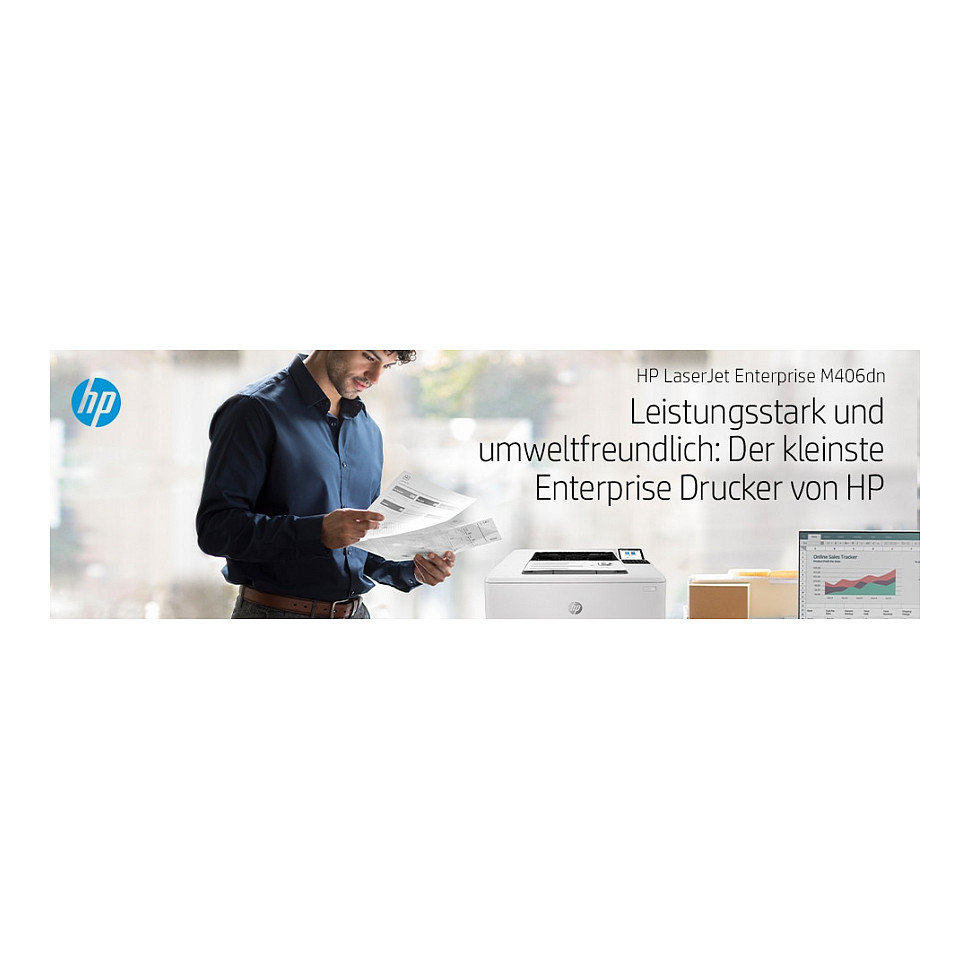 HP LaserJet Enterprise M406dn, Black and white, Printer for Business, Print, Compact Size; Strong Security; Two-sided printing; Energy Efficient; Front-facing USB printing-8
