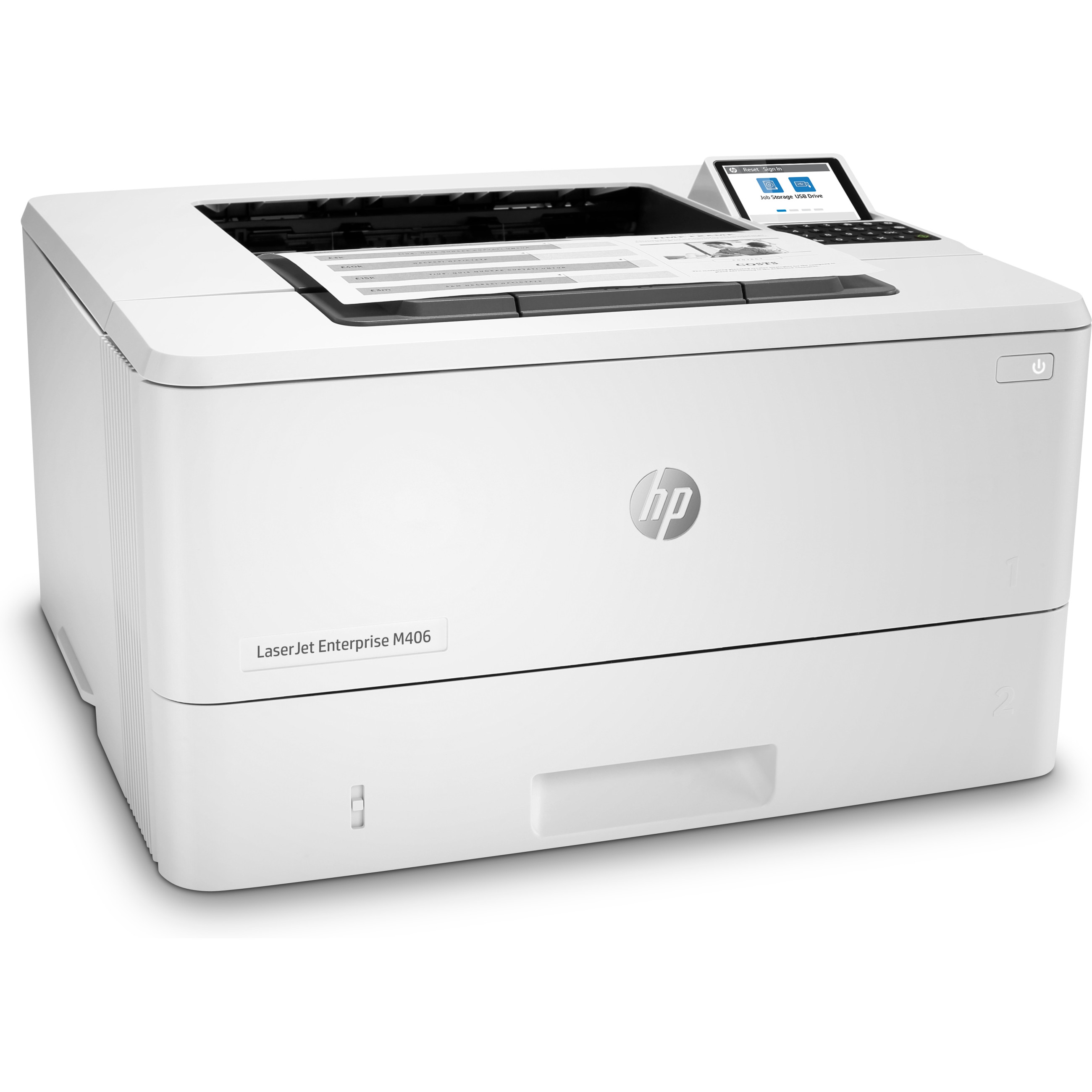 HP LaserJet Enterprise M406dn, Black and white, Printer for Business, Print, Compact Size; Strong Security; Two-sided printing; Energy Efficient; Front-facing USB printing-2