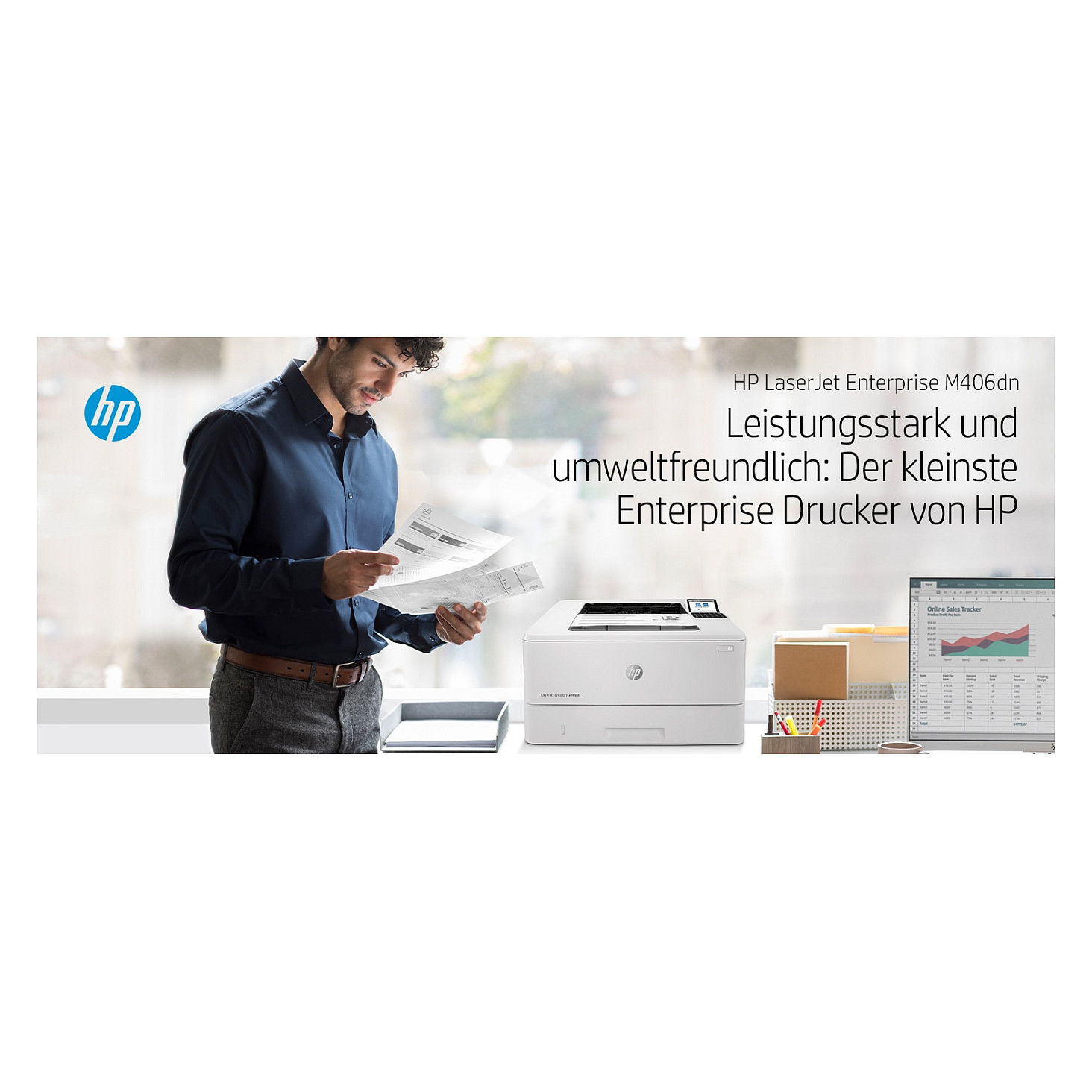 HP LaserJet Enterprise M406dn, Black and white, Printer for Business, Print, Compact Size; Strong Security; Two-sided printing; Energy Efficient; Front-facing USB printing-16