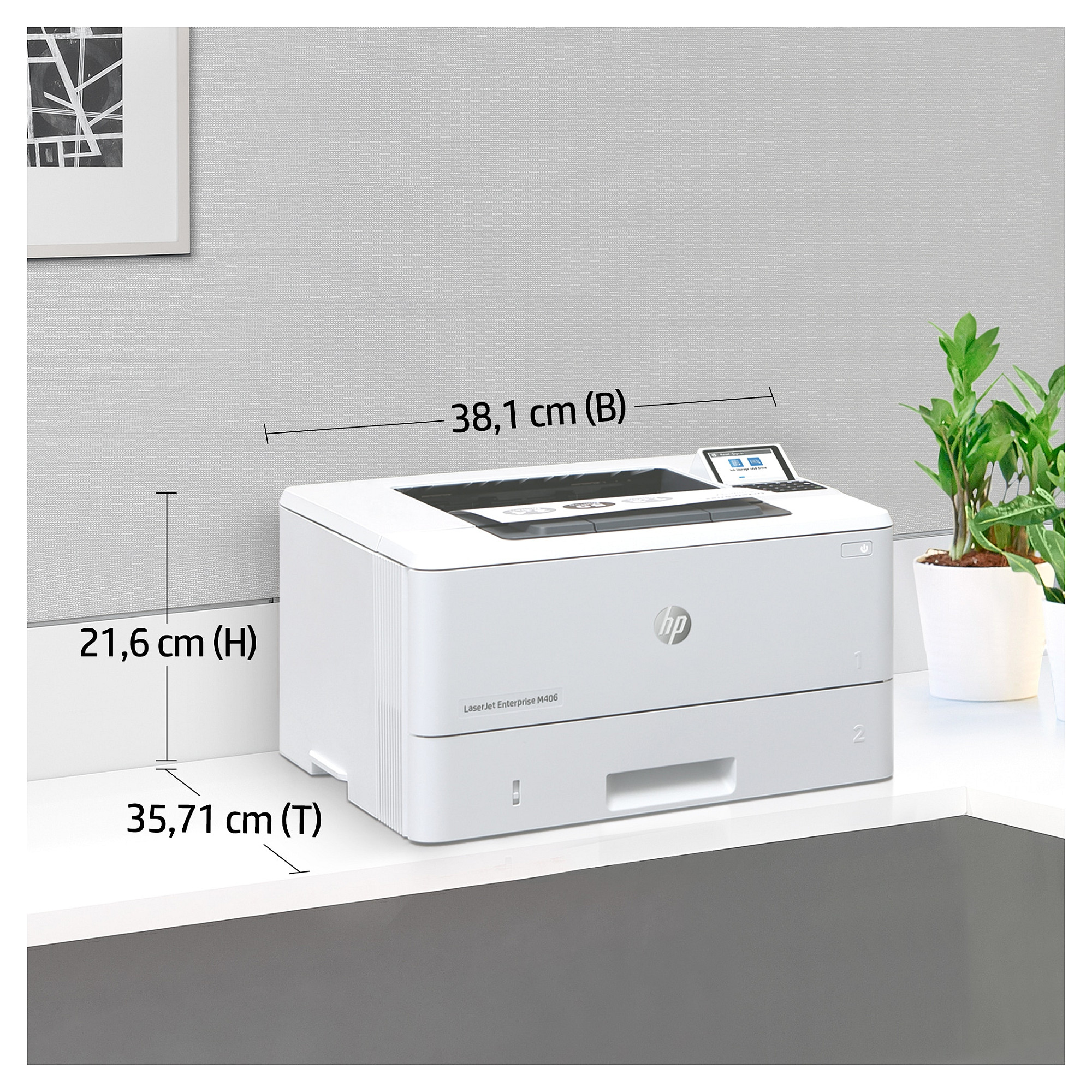 HP LaserJet Enterprise M406dn, Black and white, Printer for Business, Print, Compact Size; Strong Security; Two-sided printing; Energy Efficient; Front-facing USB printing-18