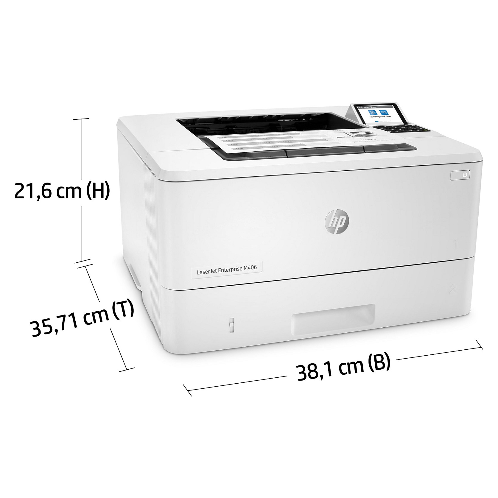 HP LaserJet Enterprise M406dn, Black and white, Printer for Business, Print, Compact Size; Strong Security; Two-sided printing; Energy Efficient; Front-facing USB printing-25