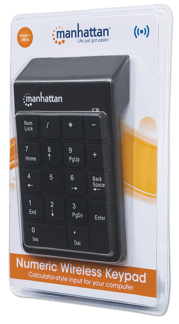 Numerička tipkovnica MANHATTAN 2336254 (Bežična 2.4GHz, USB-A mikro prijemnik, 18 tipki, crna boja) – internacionalna non HR tipkovnica-5