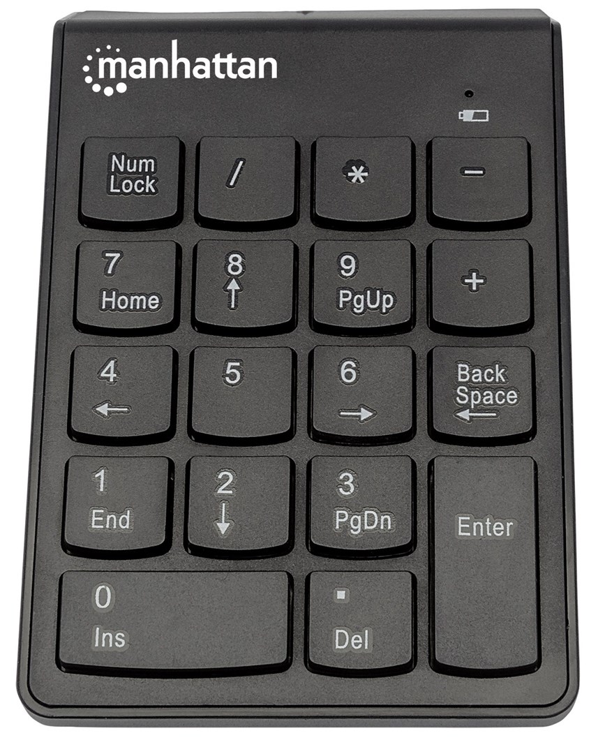 Numerička tipkovnica MANHATTAN 2336254 (Bežična 2.4GHz, USB-A mikro prijemnik, 18 tipki, crna boja) – internacionalna non HR tipkovnica-2