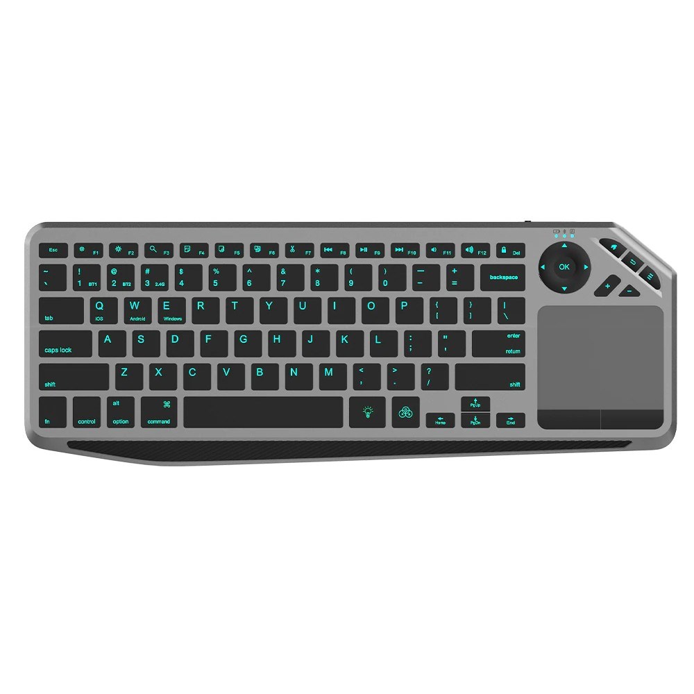 Techly ICTB9801TB keyboard Universal RF Wireless + Bluetooth QWERTY US English Black – internacionalna non HR tipkovnica-0