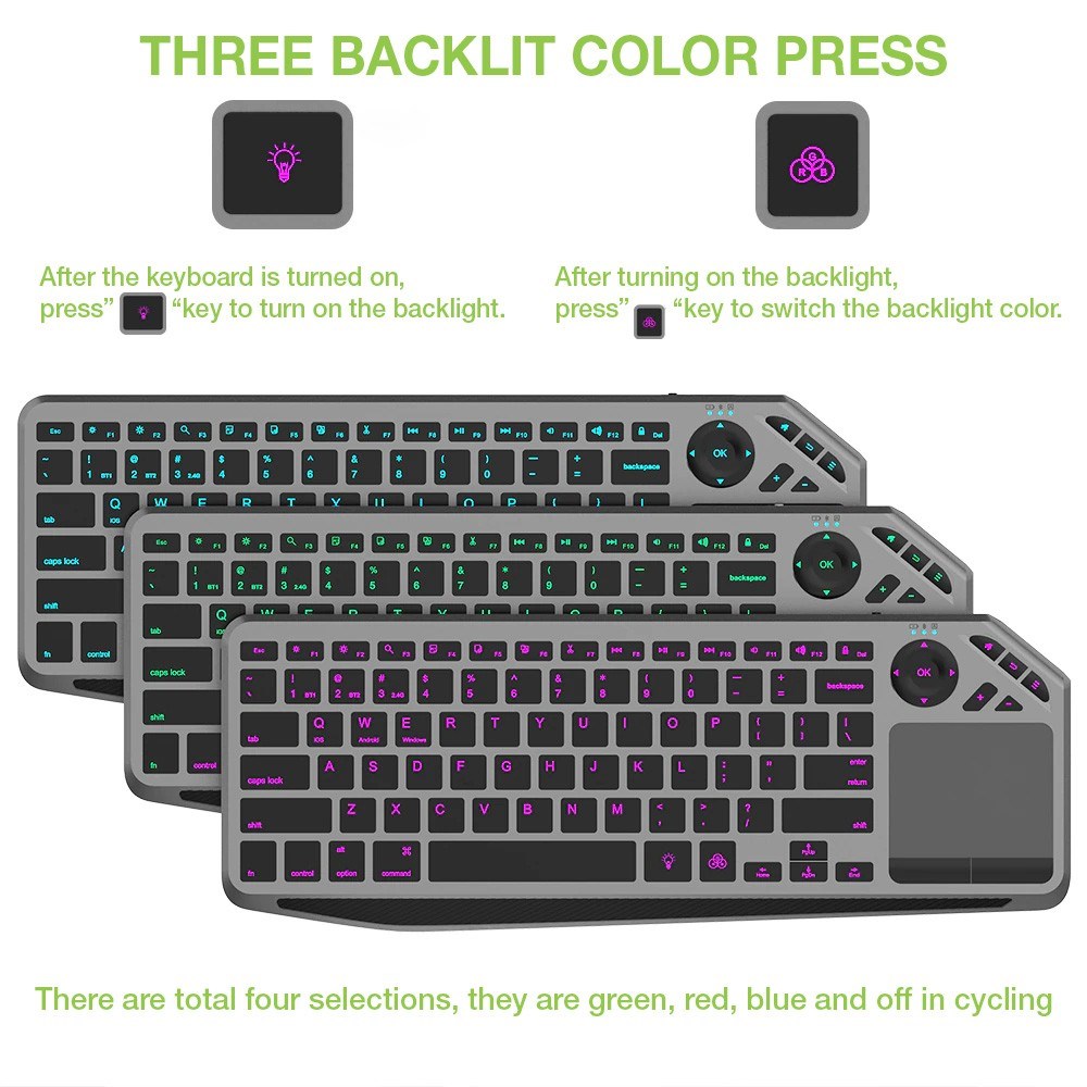 Techly ICTB9801TB keyboard Universal RF Wireless + Bluetooth QWERTY US English Black – internacionalna non HR tipkovnica-14