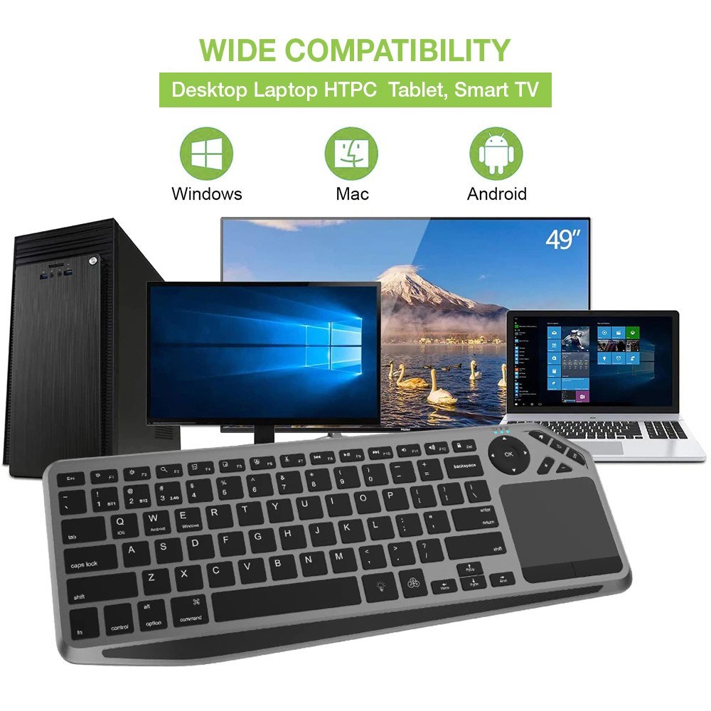 Techly ICTB9801TB keyboard Universal RF Wireless + Bluetooth QWERTY US English Black – internacionalna non HR tipkovnica-16