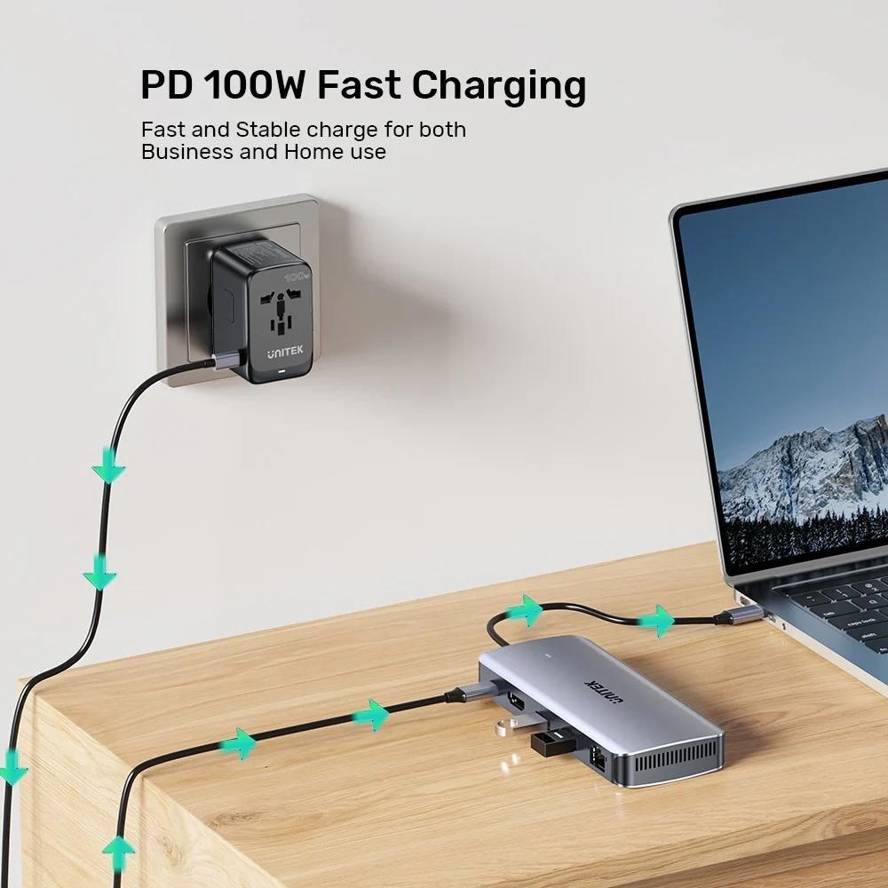 Aktivni hub s M.2 SSD kućištem UNITEK ACTIVE HUB 6-IN-1 USB-C (USB-C, 6 u 1)-7