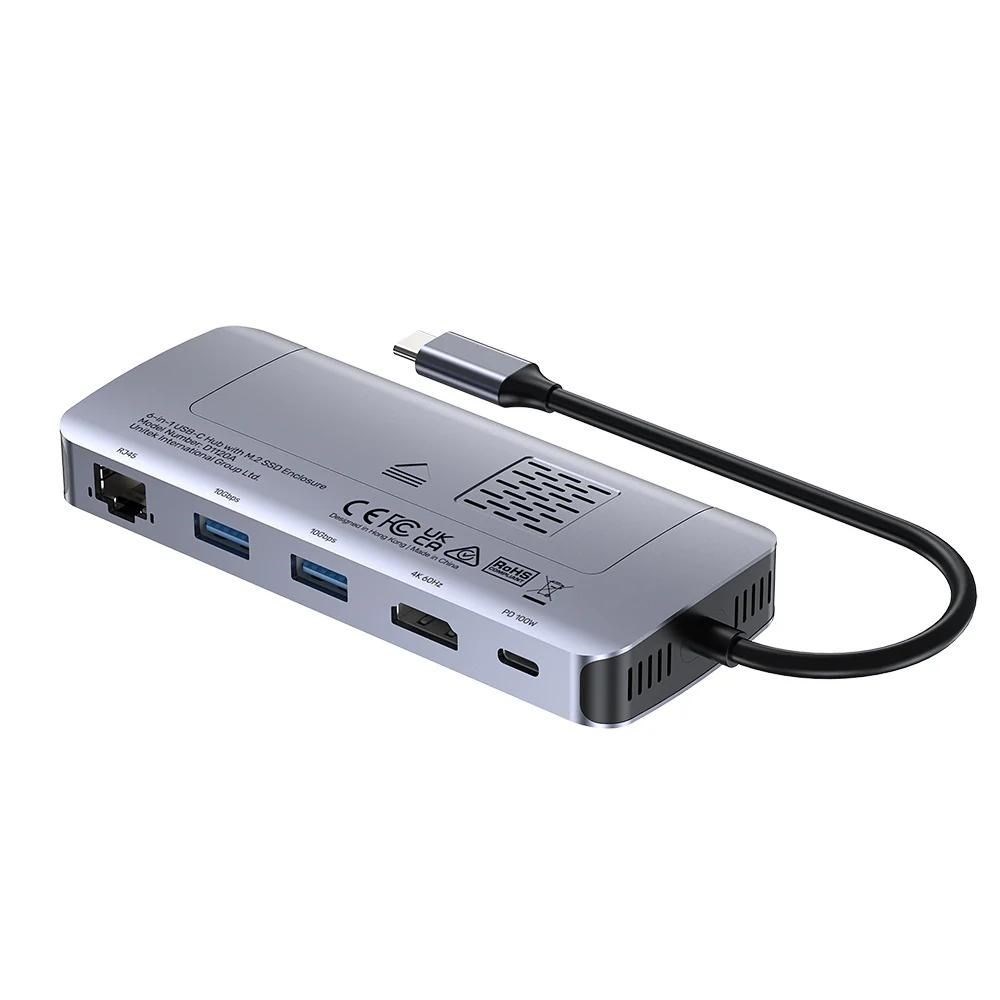 Aktivni hub s M.2 SSD kućištem UNITEK ACTIVE HUB 6-IN-1 USB-C (USB-C, 6 u 1)-1