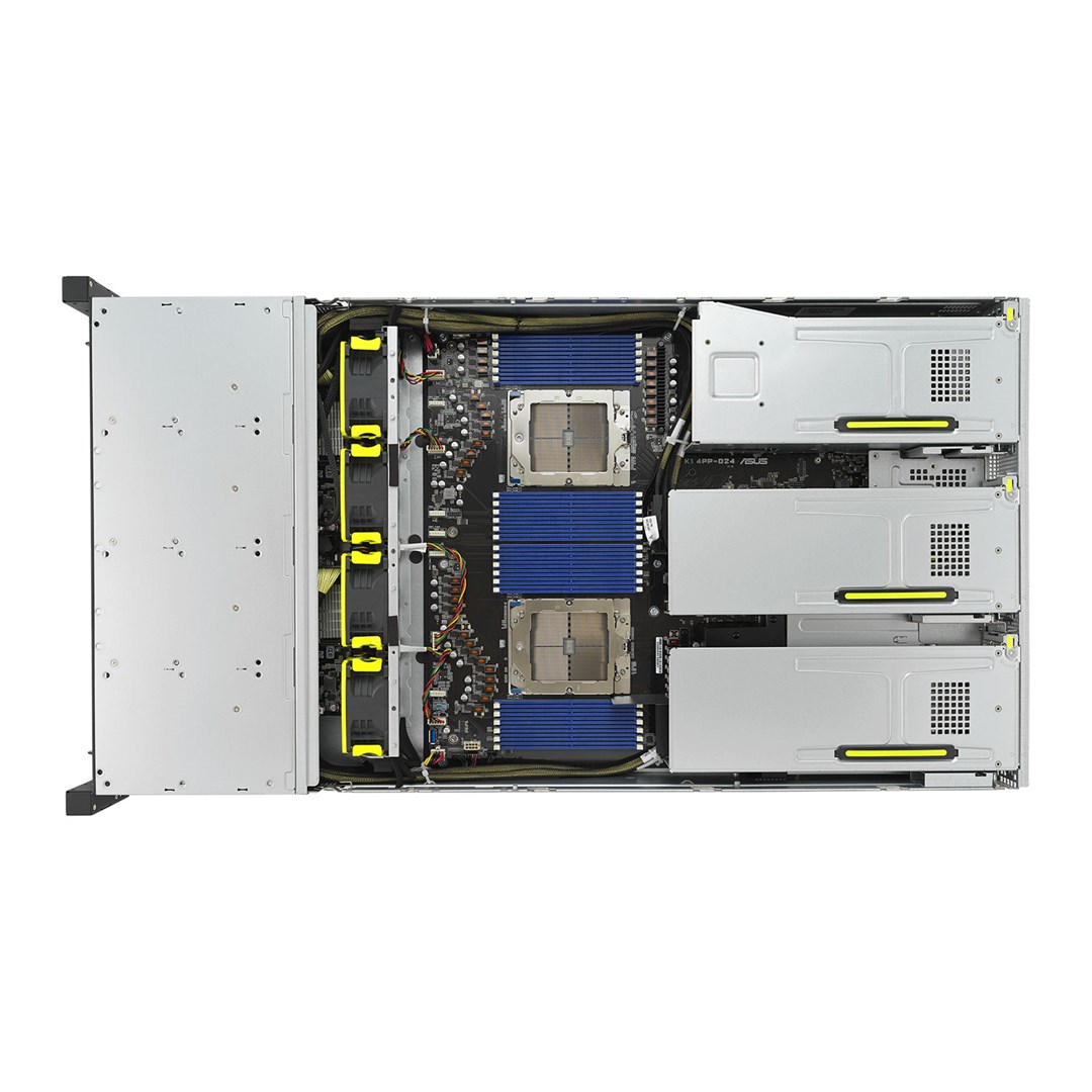 Platforma ASUS Rack RS720A-E12-RS24U AMD Epyc 9004 (2U, 24x NVMe, 2xM.2, 3xGPU, 2x10Gbe, IPMI, 1+1 2600W)-2