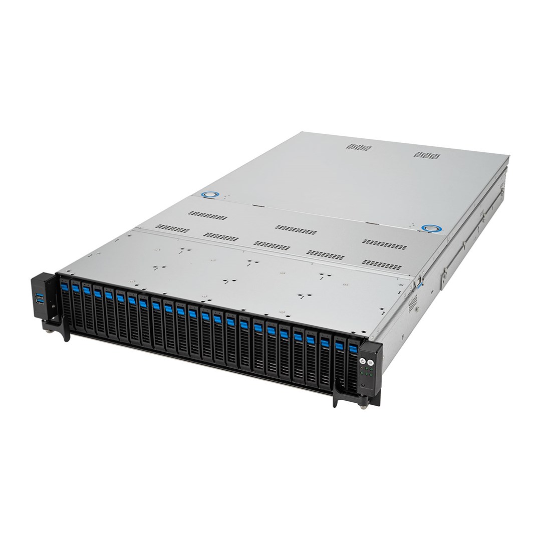 Platforma ASUS Rack RS720A-E12-RS24U AMD Epyc 9004 (2U, 24x NVMe, 2xM.2, 3xGPU, 2x10Gbe, IPMI, 1+1 2600W)