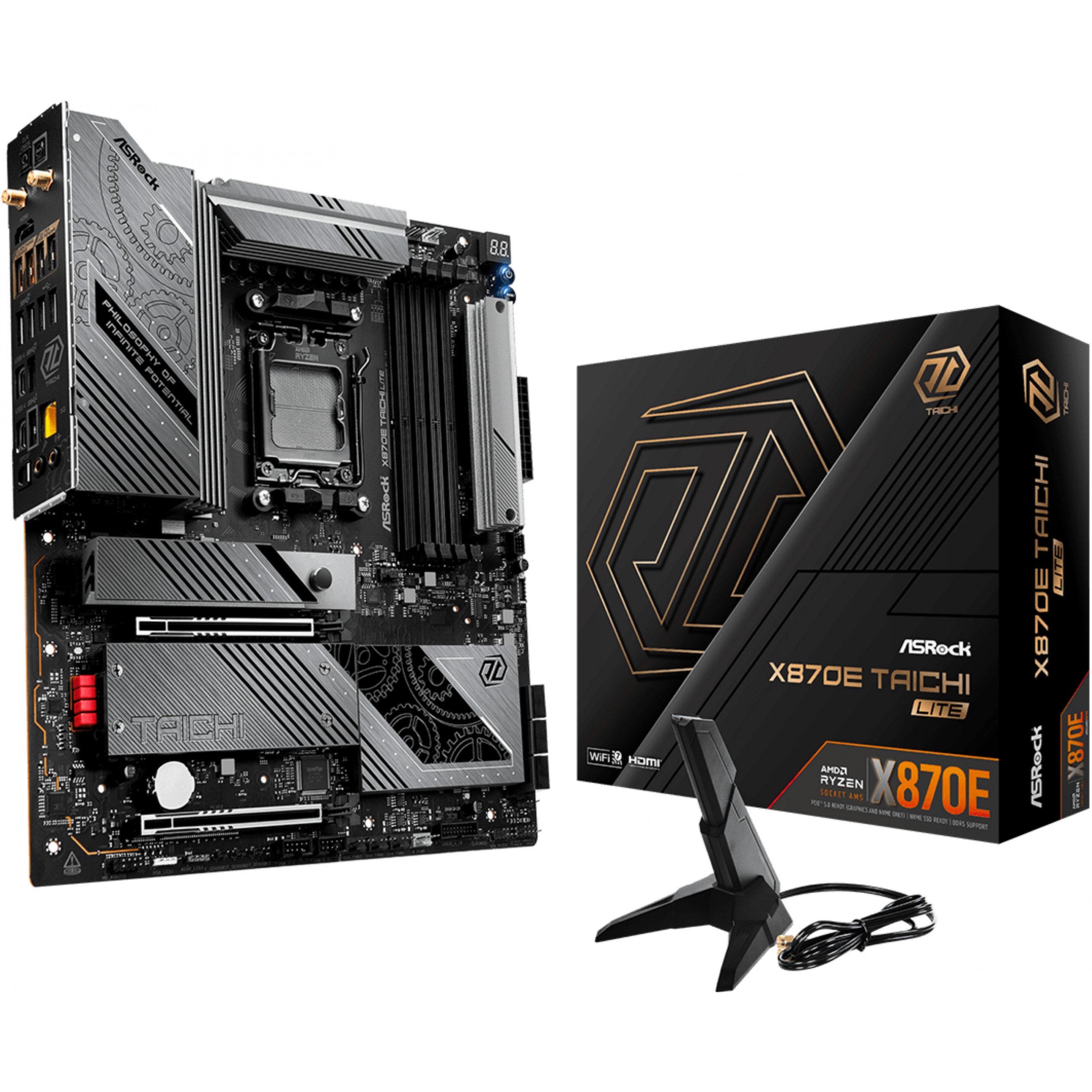 Matična ploča ASROCK X870E Taichi Lite (Socket AM5, AMD X870E, DDR5 SDRAM, PCIe 5.0, Wi-Fi 6/7)