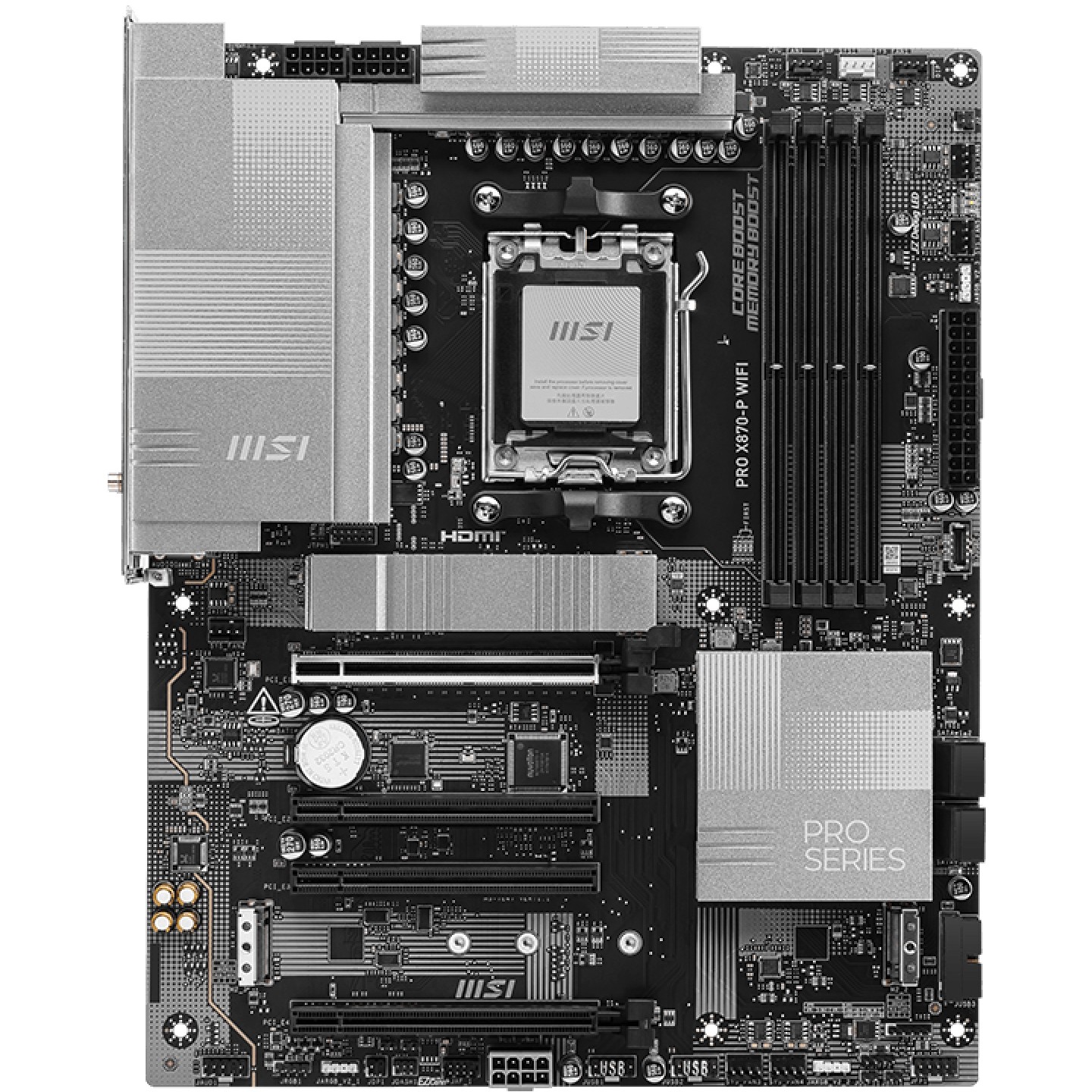 Motherboard MSI PRO X870-P WIFI (ATX, socket am5, amd x870, 4x dimm, ddr5, usb 4.0, usb-c 3.2 gen 2, hdmi, wi-fi 7)-2