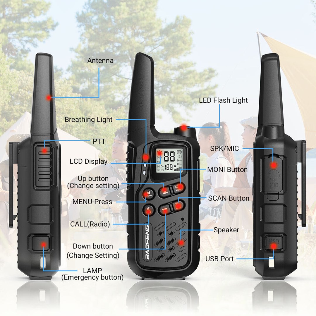 Ručni radio BAOEFENG BF-T25E (crna)-13