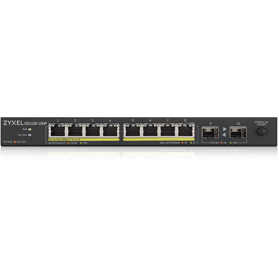 Switch ZYXEL GS1100-10HP v2 (Unmanaged, Gigabit Ethernet, Power over Ethernet, Crni)-2